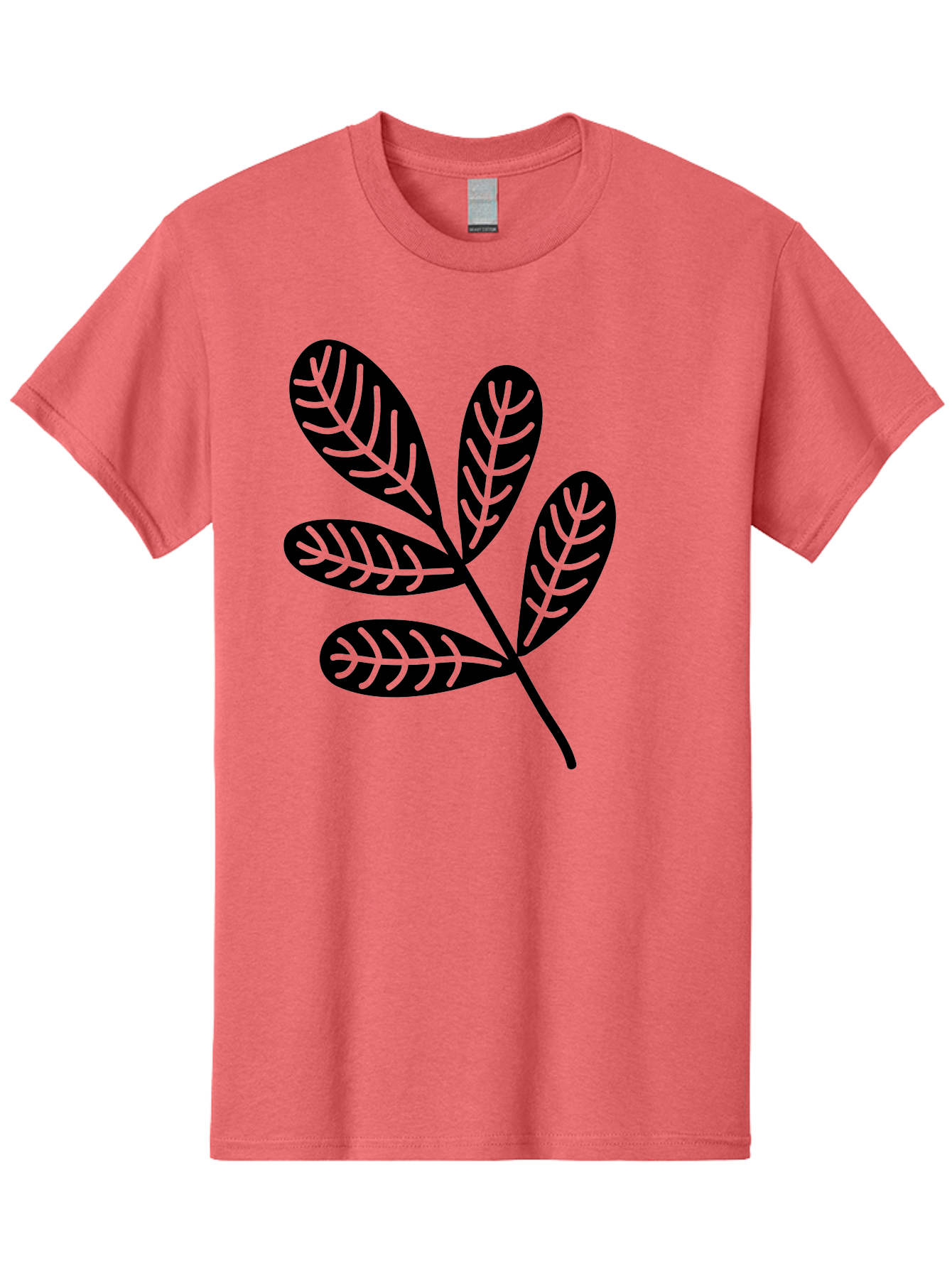Five-Leaves Men'S Graphic Tee, 100% Cotton, Comfortable Casual Summer Wear, Machine Washable, Black Leaves, Leafy Branch, Foliage Illustration, Nature Graphics, Simple Leaf Design, Minimalist Botanical Art, Leaf Silhouette Aac210 25