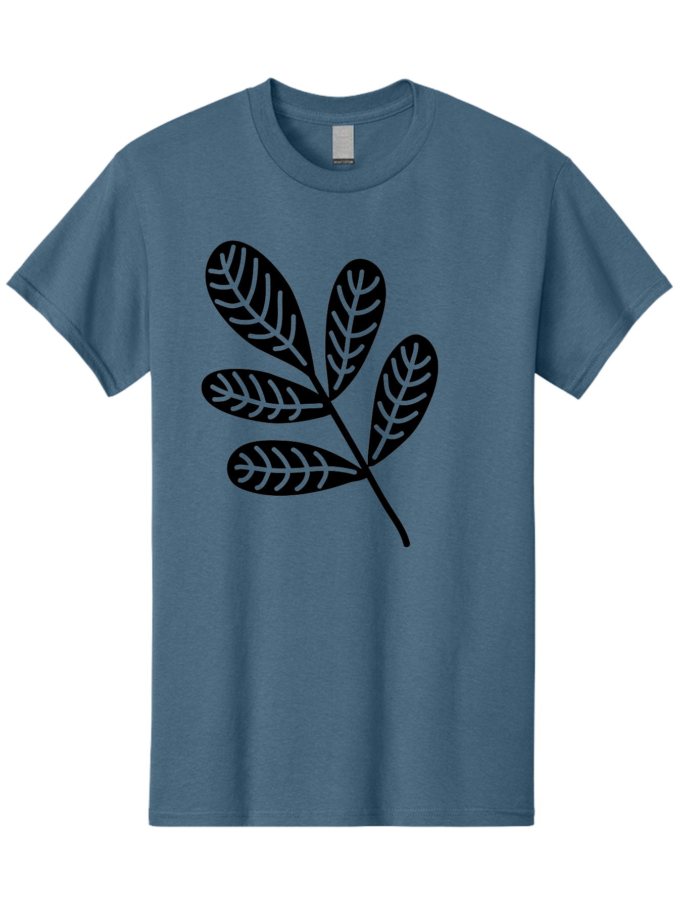 Five-Leaves Men'S Graphic Tee, 100% Cotton, Comfortable Casual Summer Wear, Machine Washable, Black Leaves, Leafy Branch, Foliage Illustration, Nature Graphics, Simple Leaf Design, Minimalist Botanical Art, Leaf Silhouette Aac210 17