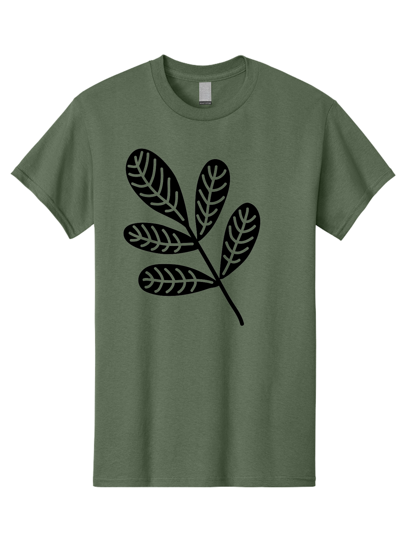 Five-Leaves Men'S Graphic Tee, 100% Cotton, Comfortable Casual Summer Wear, Machine Washable, Black Leaves, Leafy Branch, Foliage Illustration, Nature Graphics, Simple Leaf Design, Minimalist Botanical Art, Leaf Silhouette Aac210 21