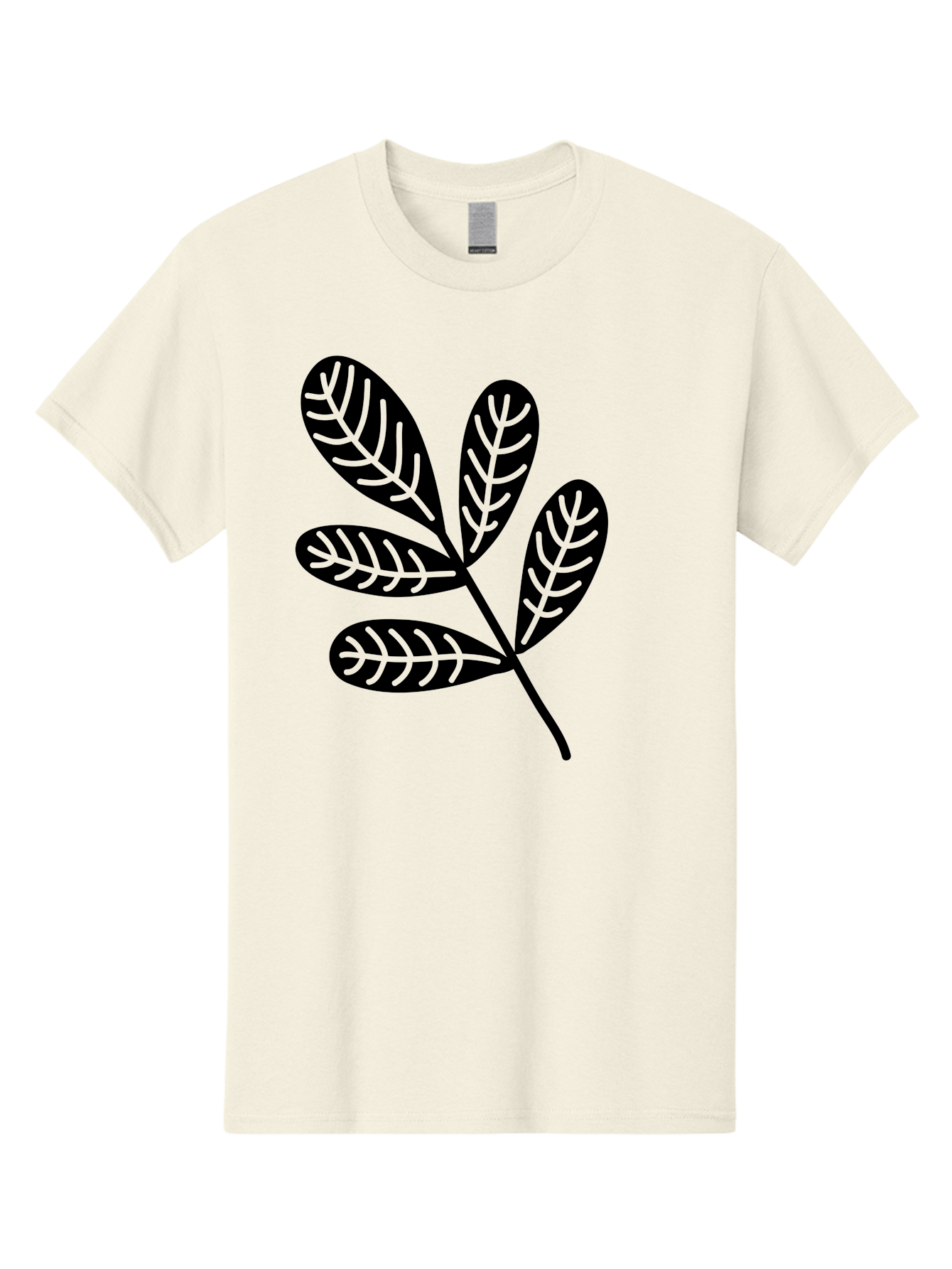 Five-Leaves Men'S Graphic Tee, 100% Cotton, Comfortable Casual Summer Wear, Machine Washable, Black Leaves, Leafy Branch, Foliage Illustration, Nature Graphics, Simple Leaf Design, Minimalist Botanical Art, Leaf Silhouette Aac210 19
