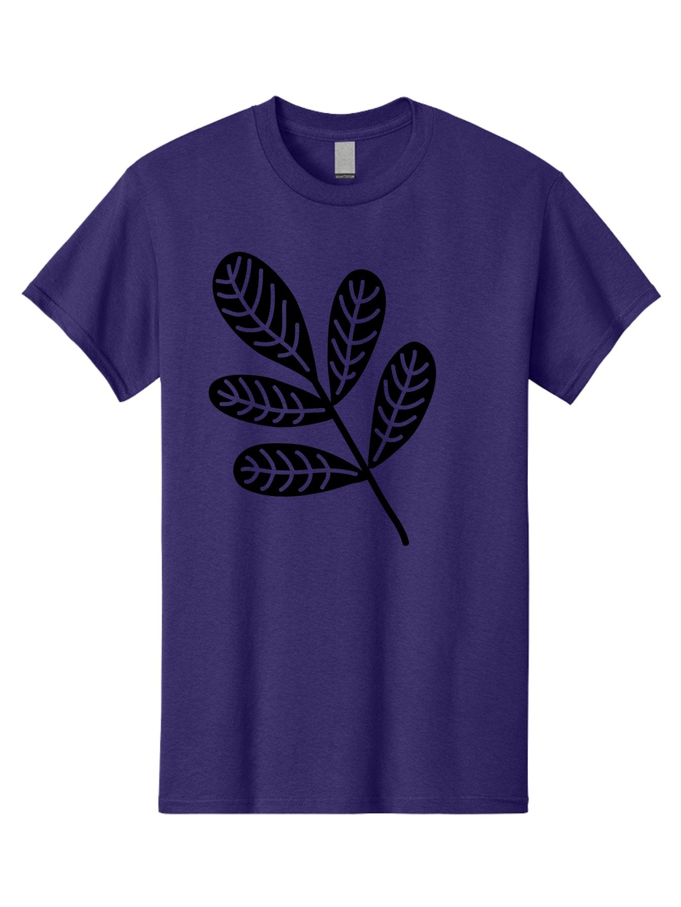 Five-Leaves Men'S Graphic Tee, 100% Cotton, Comfortable Casual Summer Wear, Machine Washable, Black Leaves, Leafy Branch, Foliage Illustration, Nature Graphics, Simple Leaf Design, Minimalist Botanical Art, Leaf Silhouette Aac210 8