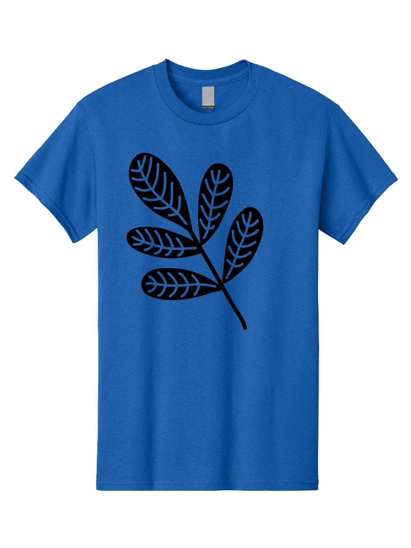 Five-Leaves Men'S Graphic Tee, 100% Cotton, Comfortable Casual Summer Wear, Machine Washable, Black Leaves, Leafy Branch, Foliage Illustration, Nature Graphics, Simple Leaf Design, Minimalist Botanical Art, Leaf Silhouette Aac210 6