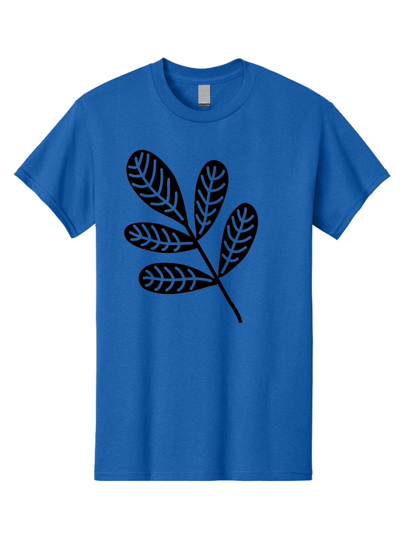 Five-Leaves Men'S Graphic Tee, 100% Cotton, Comfortable Casual Summer Wear, Machine Washable, Black Leaves, Leafy Branch, Foliage Illustration, Nature Graphics, Simple Leaf Design, Minimalist Botanical Art, Leaf Silhouette Aac210 13