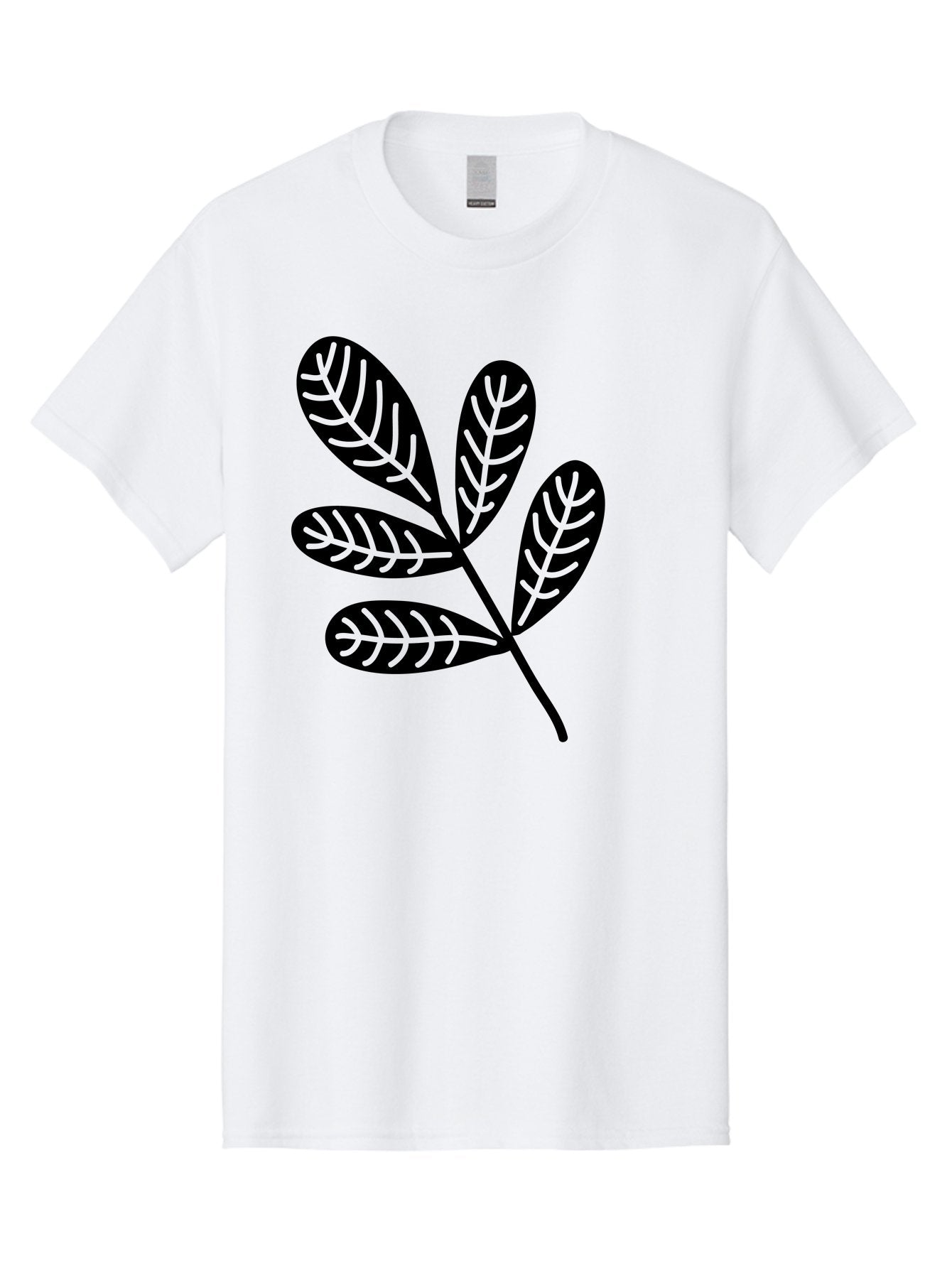 Five-Leaves Men'S Graphic Tee, 100% Cotton, Comfortable Casual Summer Wear, Machine Washable, Black Leaves, Leafy Branch, Foliage Illustration, Nature Graphics, Simple Leaf Design, Minimalist Botanical Art, Leaf Silhouette Aac210 9