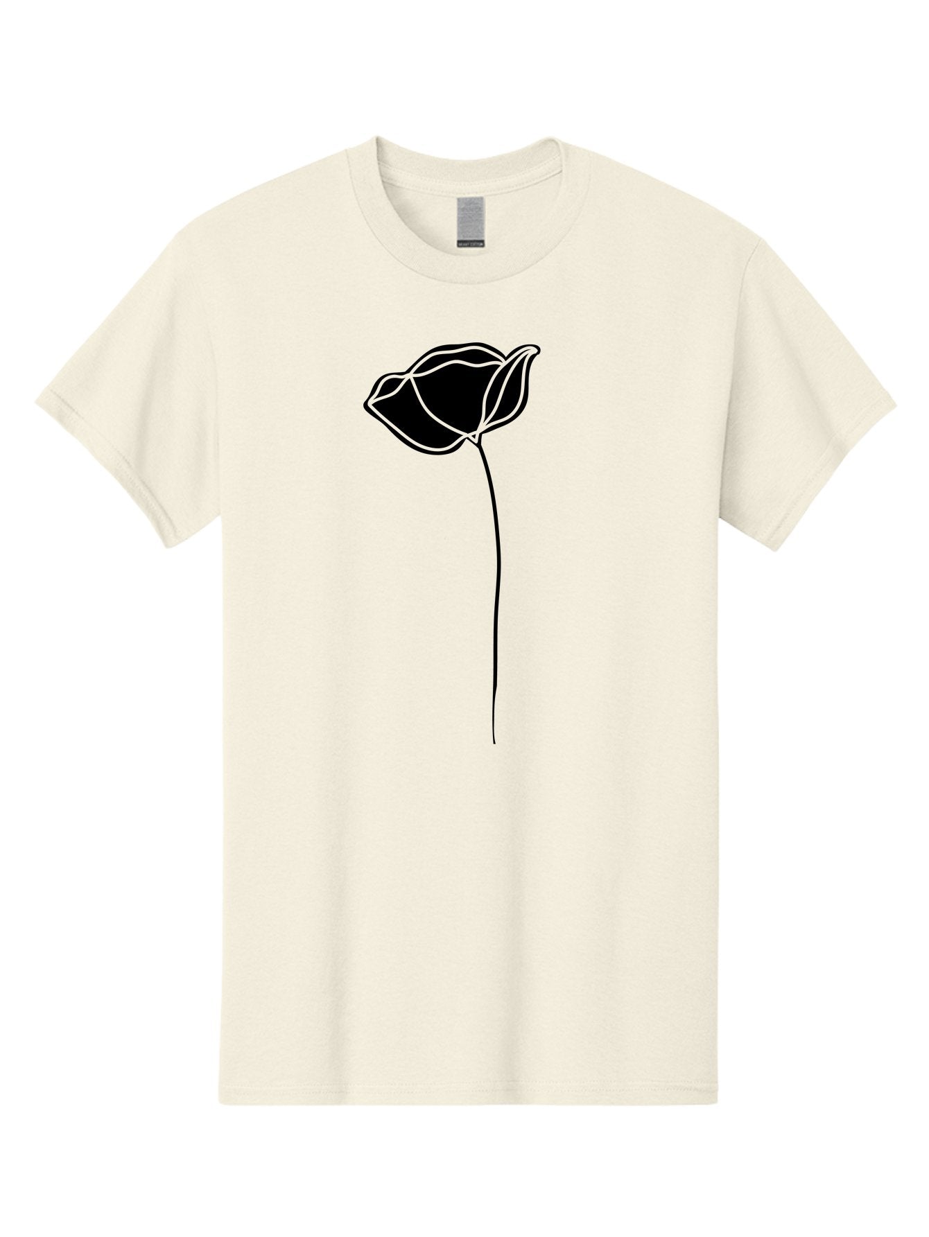Flower-1 Men'S Graphic Tee, 100% Cotton, Comfortable Casual Summer Wear, Machine Washable, Simple Tulip, Minimalist Design, Line Art, Floral Illustration, Black Outline, Elegant Flower, Stylized Bloom, Modern Art Aac211 9