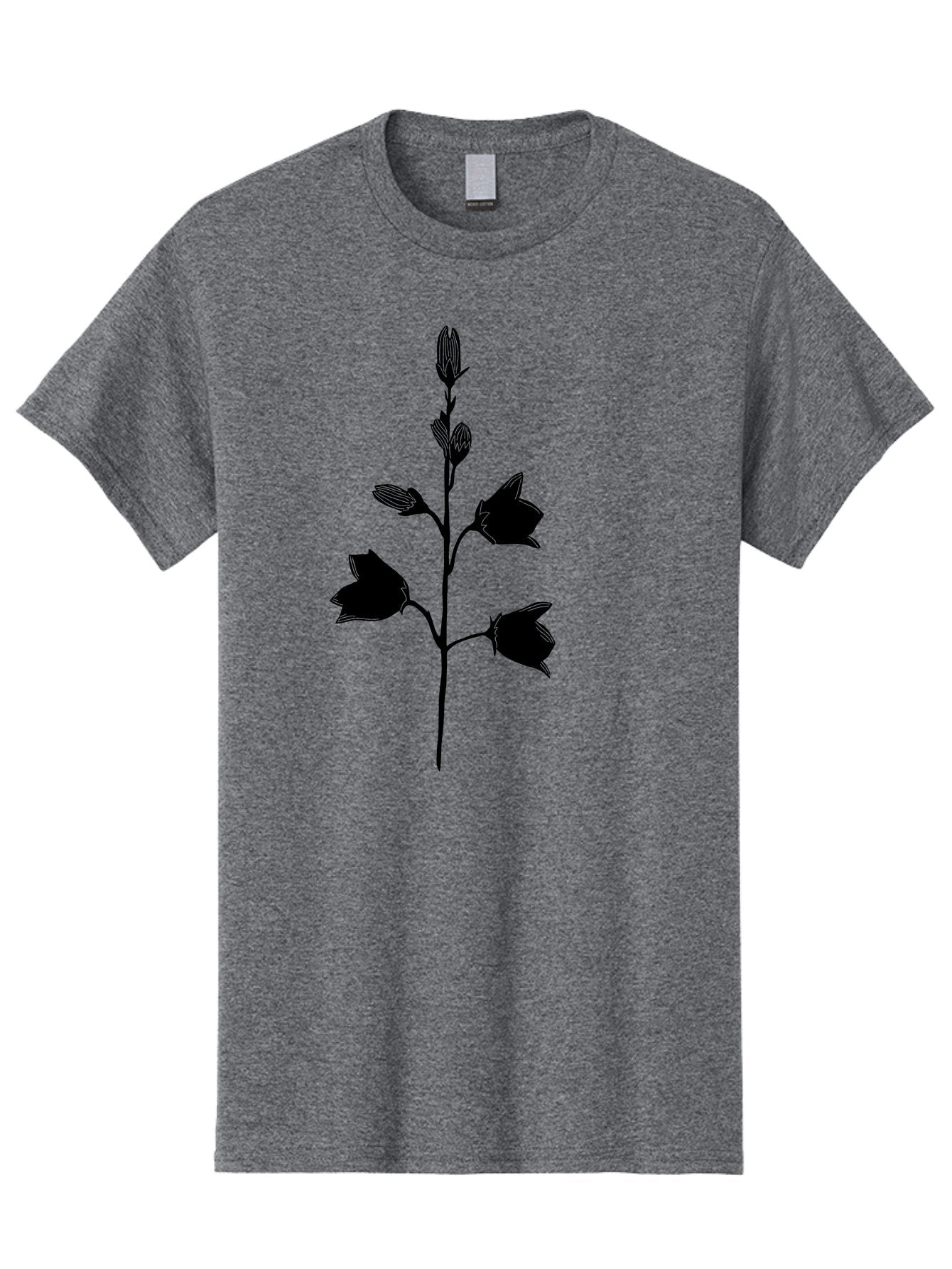 Flower-Silhouette Men'S Graphic Tee, 100% Cotton, Comfortable Casual Summer Wear, Machine Washable, Flower Silhouette, Botanical Illustration, Minimalist Design, Floral Artwork, Simple Shapes, Elegant Stems, Leaves And Flowers Aac212 6