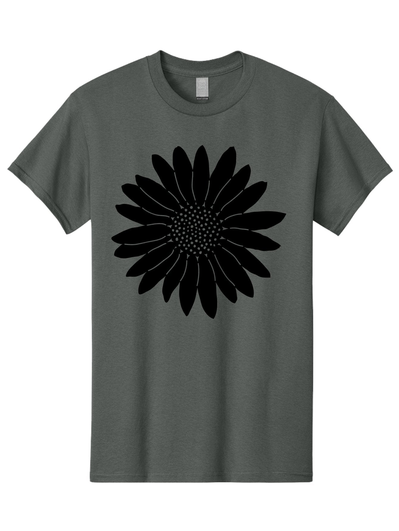 Flower Men'S Graphic Tee, 100% Cotton, Comfortable Casual Summer Wear, Machine Washable, Gerbera Daisy, Flower Silhouette, Floral Design, Black And Green, Minimalist Art, Modern Illustration, Stylized Bloom, Graphic Design Element, Aac213 12