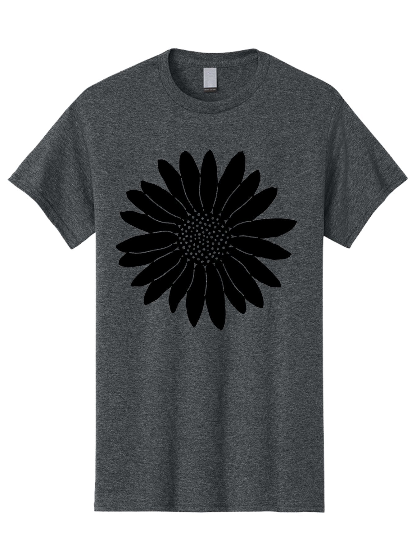 Flower Men'S Graphic Tee, 100% Cotton, Comfortable Casual Summer Wear, Machine Washable, Gerbera Daisy, Flower Silhouette, Floral Design, Black And Green, Minimalist Art, Modern Illustration, Stylized Bloom, Graphic Design Element, Aac213 7