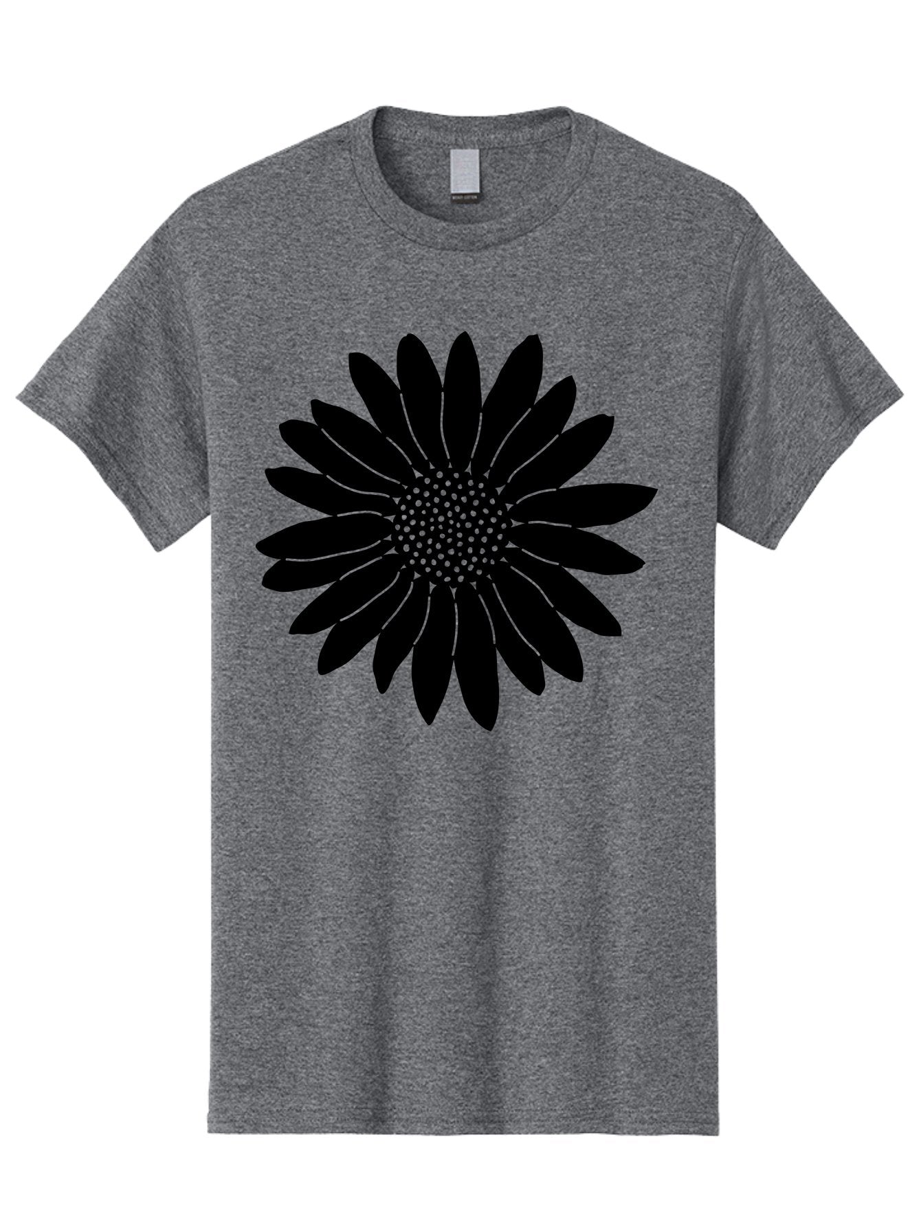 Flower Men'S Graphic Tee, 100% Cotton, Comfortable Casual Summer Wear, Machine Washable, Gerbera Daisy, Flower Silhouette, Floral Design, Black And Green, Minimalist Art, Modern Illustration, Stylized Bloom, Graphic Design Element, Aac213 4
