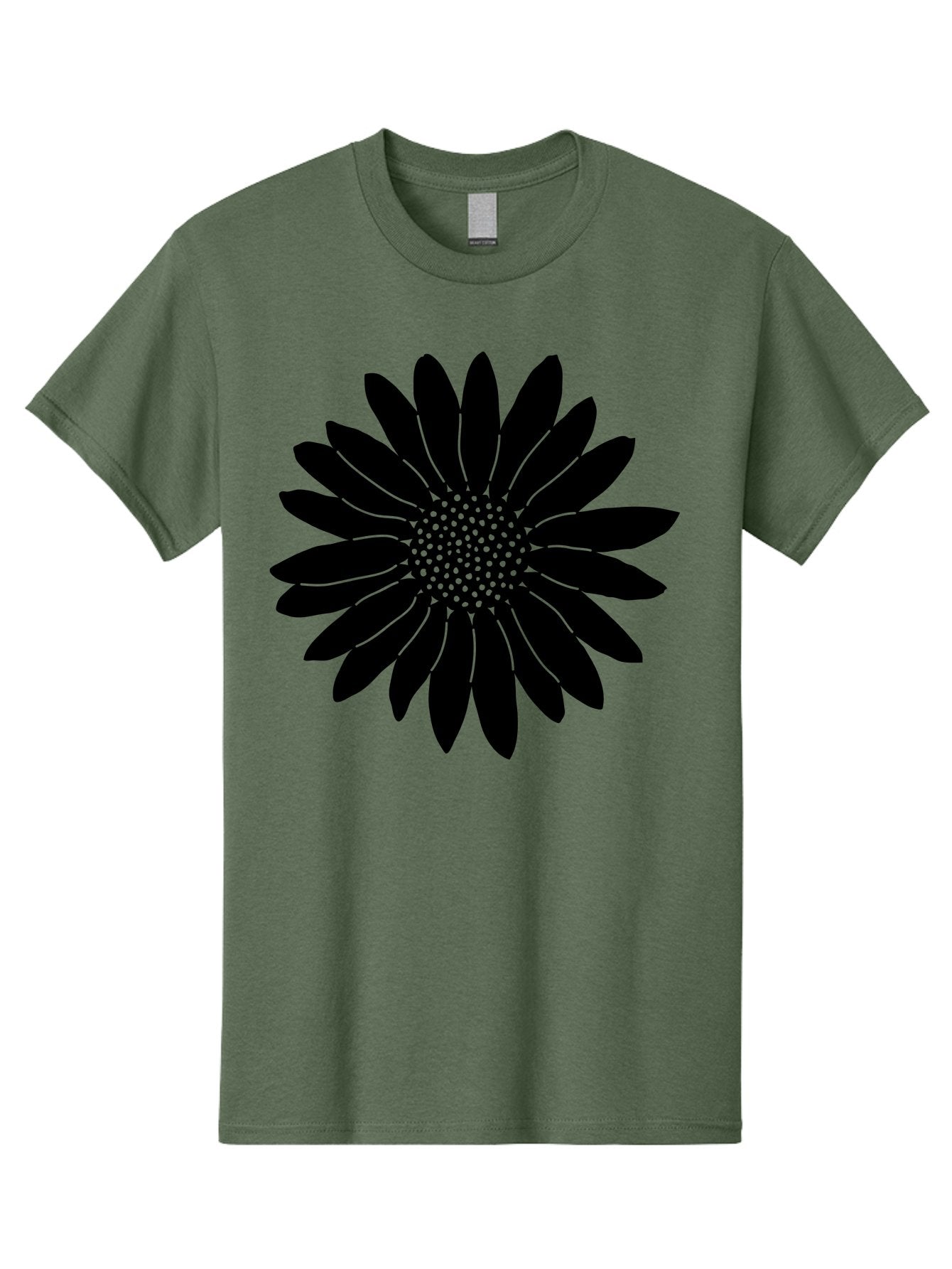 Flower Men'S Graphic Tee, 100% Cotton, Comfortable Casual Summer Wear, Machine Washable, Gerbera Daisy, Flower Silhouette, Floral Design, Black And Green, Minimalist Art, Modern Illustration, Stylized Bloom, Graphic Design Element, Aac213 8