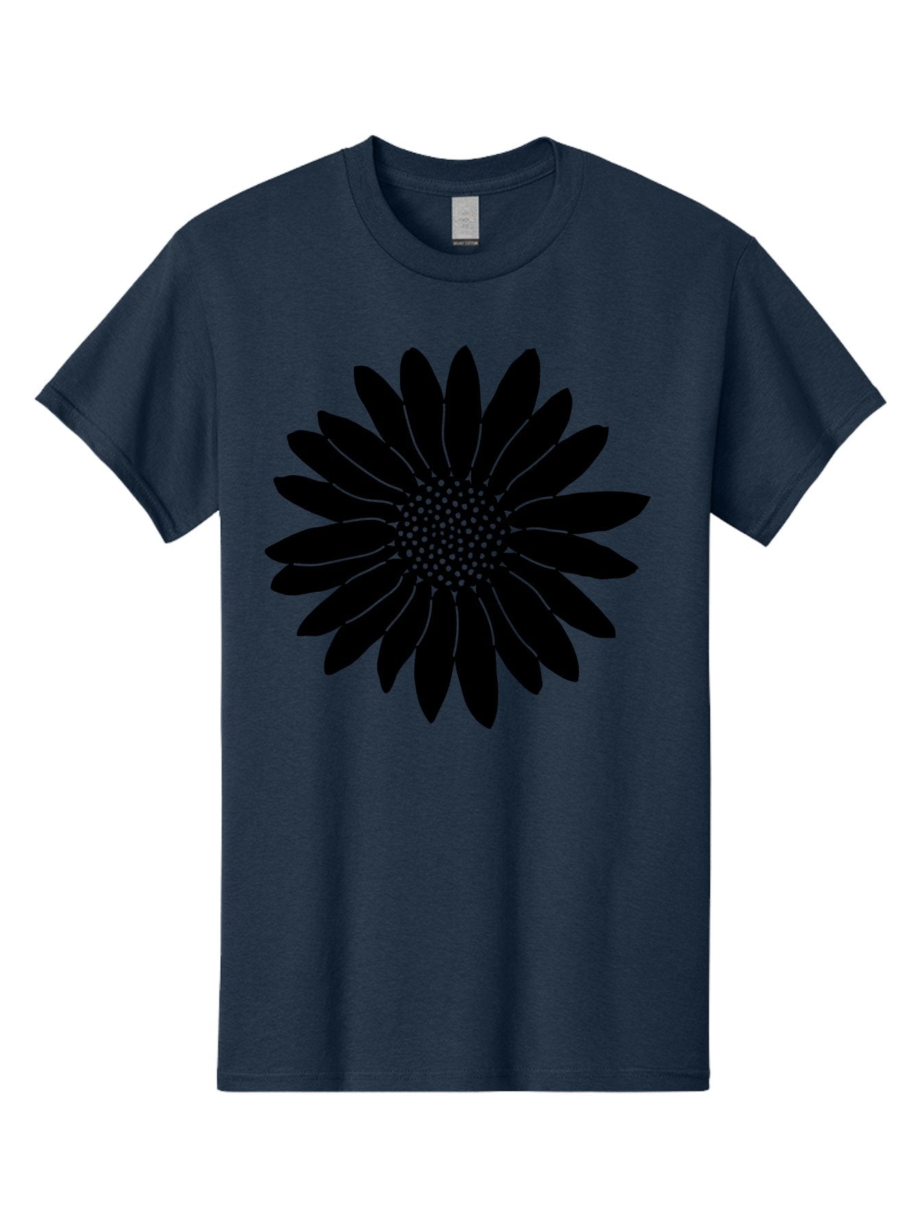 Flower Men'S Graphic Tee, 100% Cotton, Comfortable Casual Summer Wear, Machine Washable, Gerbera Daisy, Flower Silhouette, Floral Design, Black And Green, Minimalist Art, Modern Illustration, Stylized Bloom, Graphic Design Element, Aac213 15