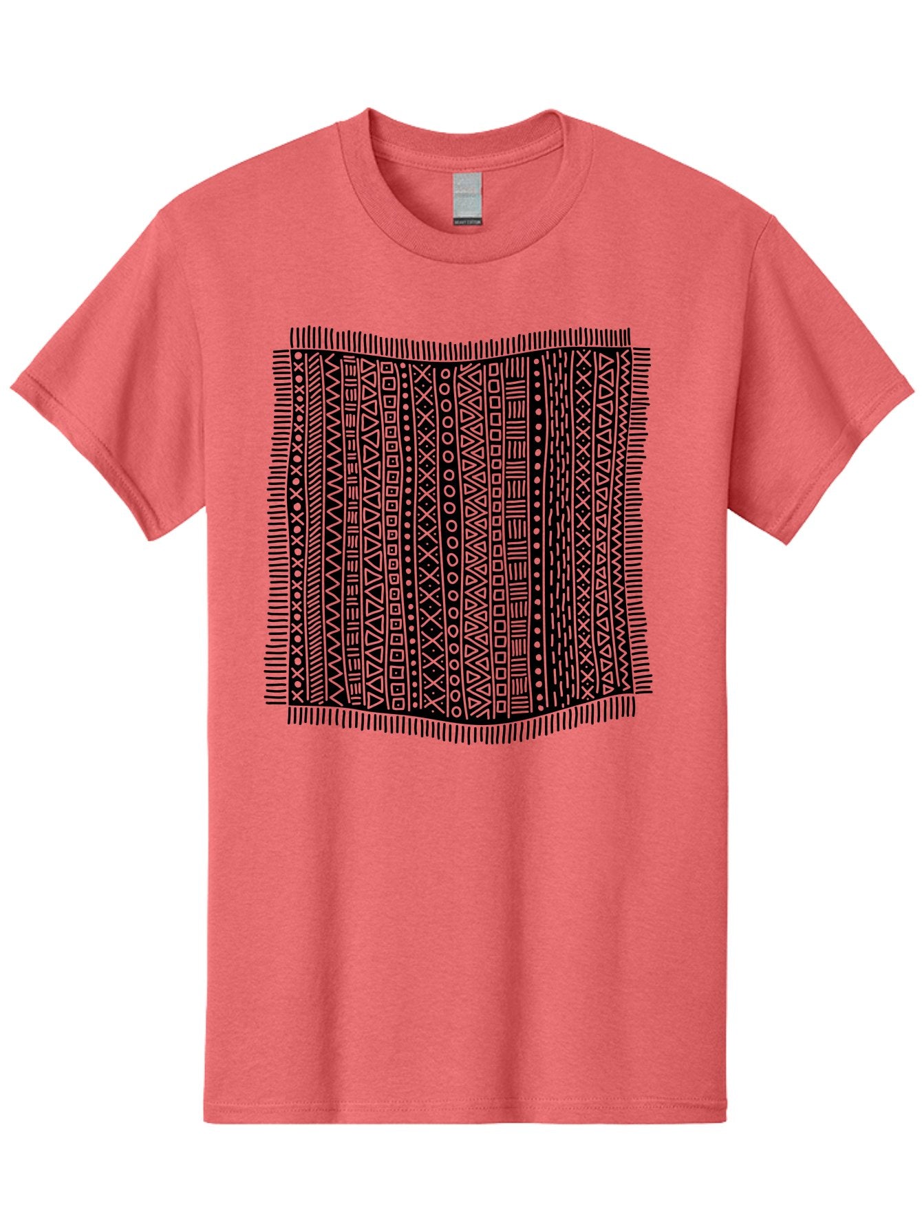 Geometric-Pattern Men'S Graphic Tee, 100% Cotton, Comfortable Casual Summer Wear, Machine Washable, Geometric Shapes, Tribal Patterns, Abstract Design, Ethnic Motifs, Traditional Textiles, Cultural Heritage, Symbolic Elements Aac214 11