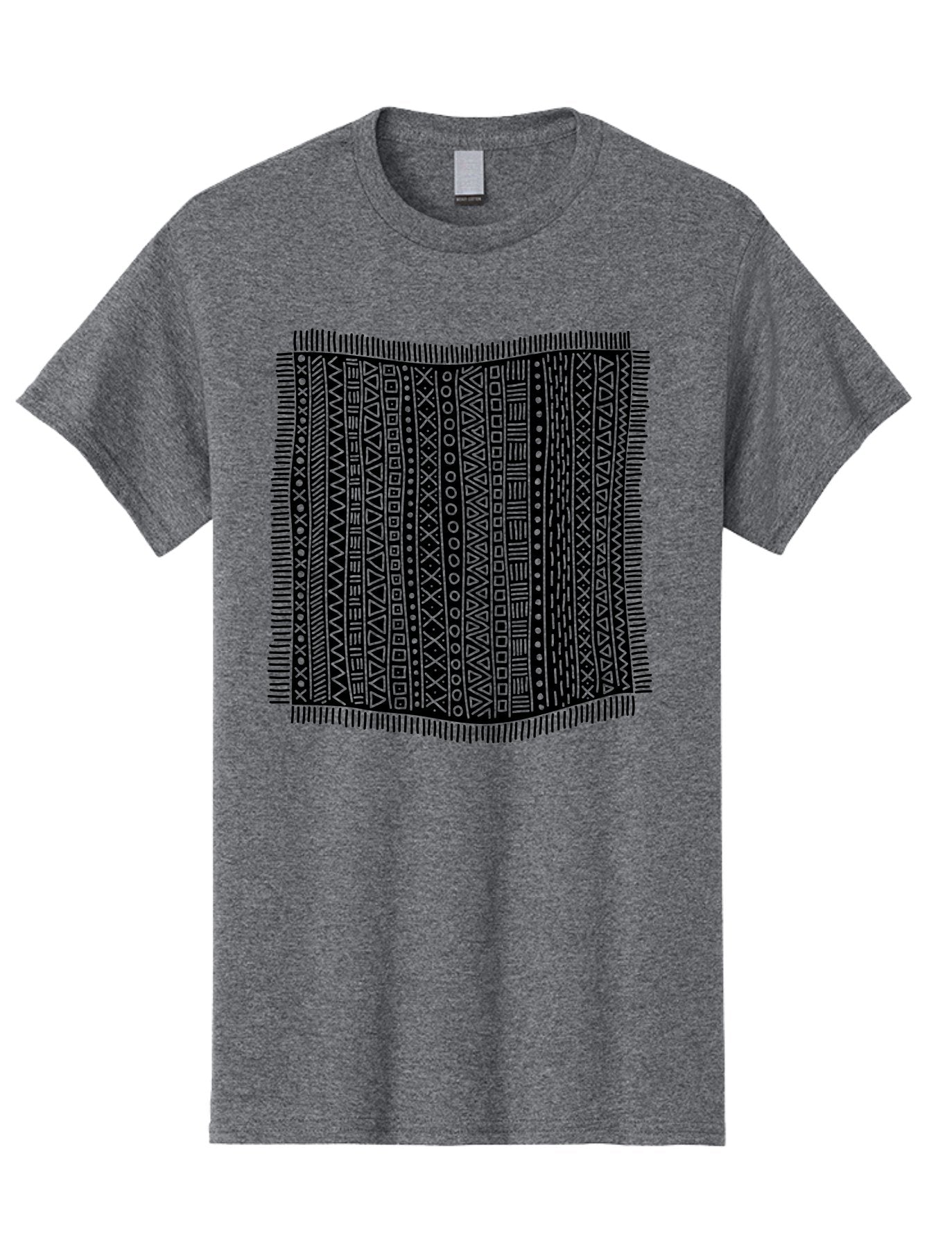 Geometric-Pattern Men'S Graphic Tee, 100% Cotton, Comfortable Casual Summer Wear, Machine Washable, Geometric Shapes, Tribal Patterns, Abstract Design, Ethnic Motifs, Traditional Textiles, Cultural Heritage, Symbolic Elements Aac214 12