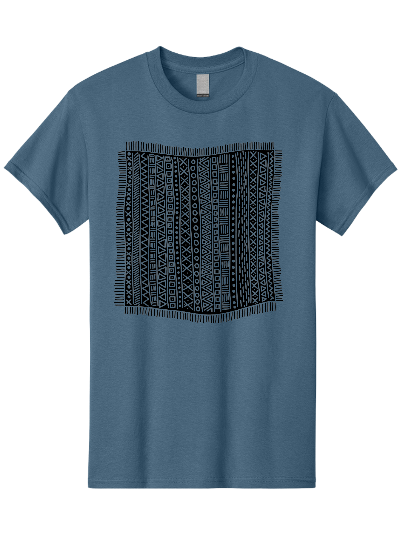 Geometric-Pattern Men'S Graphic Tee, 100% Cotton, Comfortable Casual Summer Wear, Machine Washable, Geometric Shapes, Tribal Patterns, Abstract Design, Ethnic Motifs, Traditional Textiles, Cultural Heritage, Symbolic Elements Aac214 3