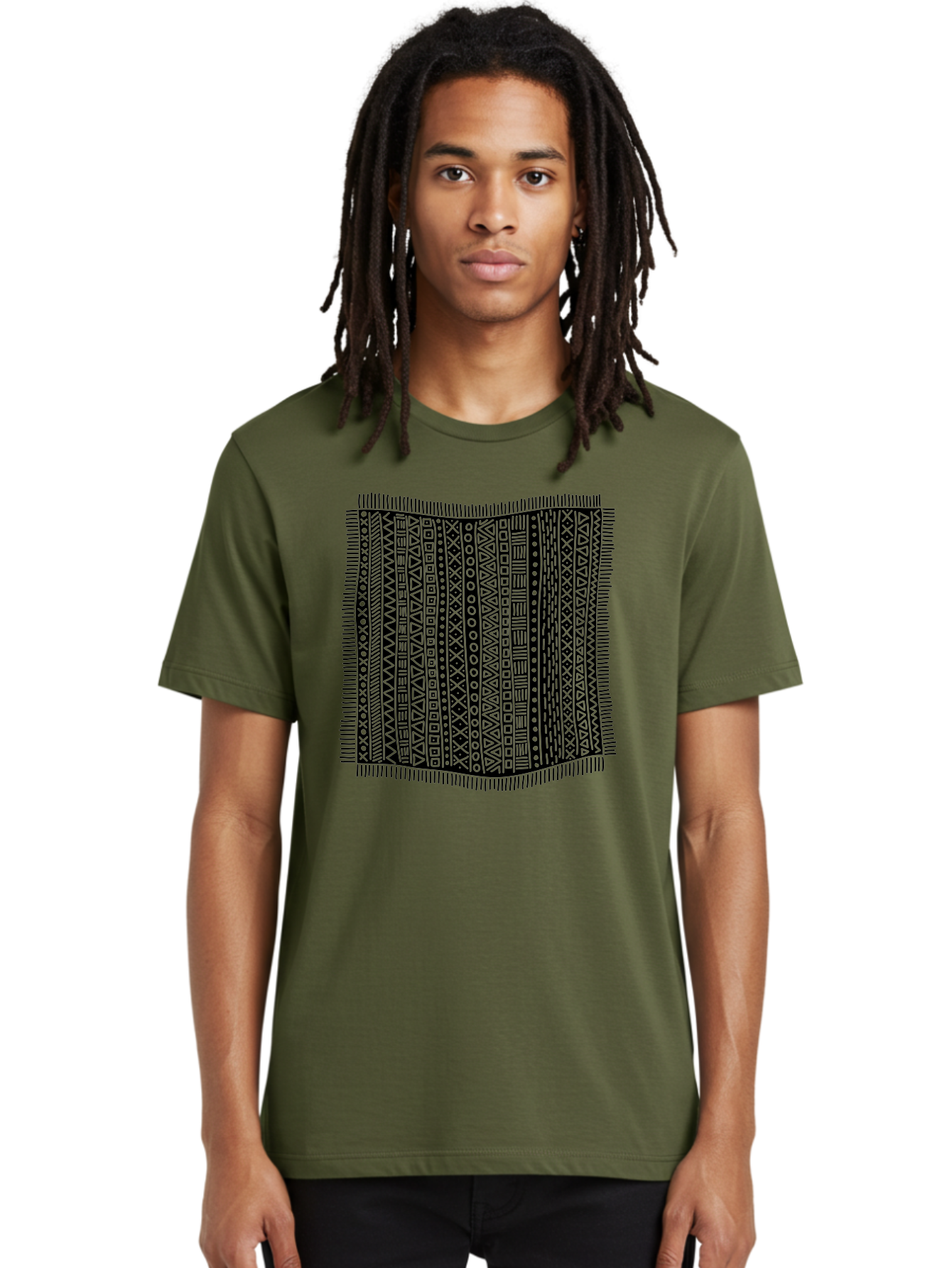 Geometric-Pattern Men'S Graphic Tee, 100% Cotton, Comfortable Casual Summer Wear, Machine Washable, Geometric Shapes, Tribal Patterns, Abstract Design, Ethnic Motifs, Traditional Textiles, Cultural Heritage, Symbolic Elements Aac214 26