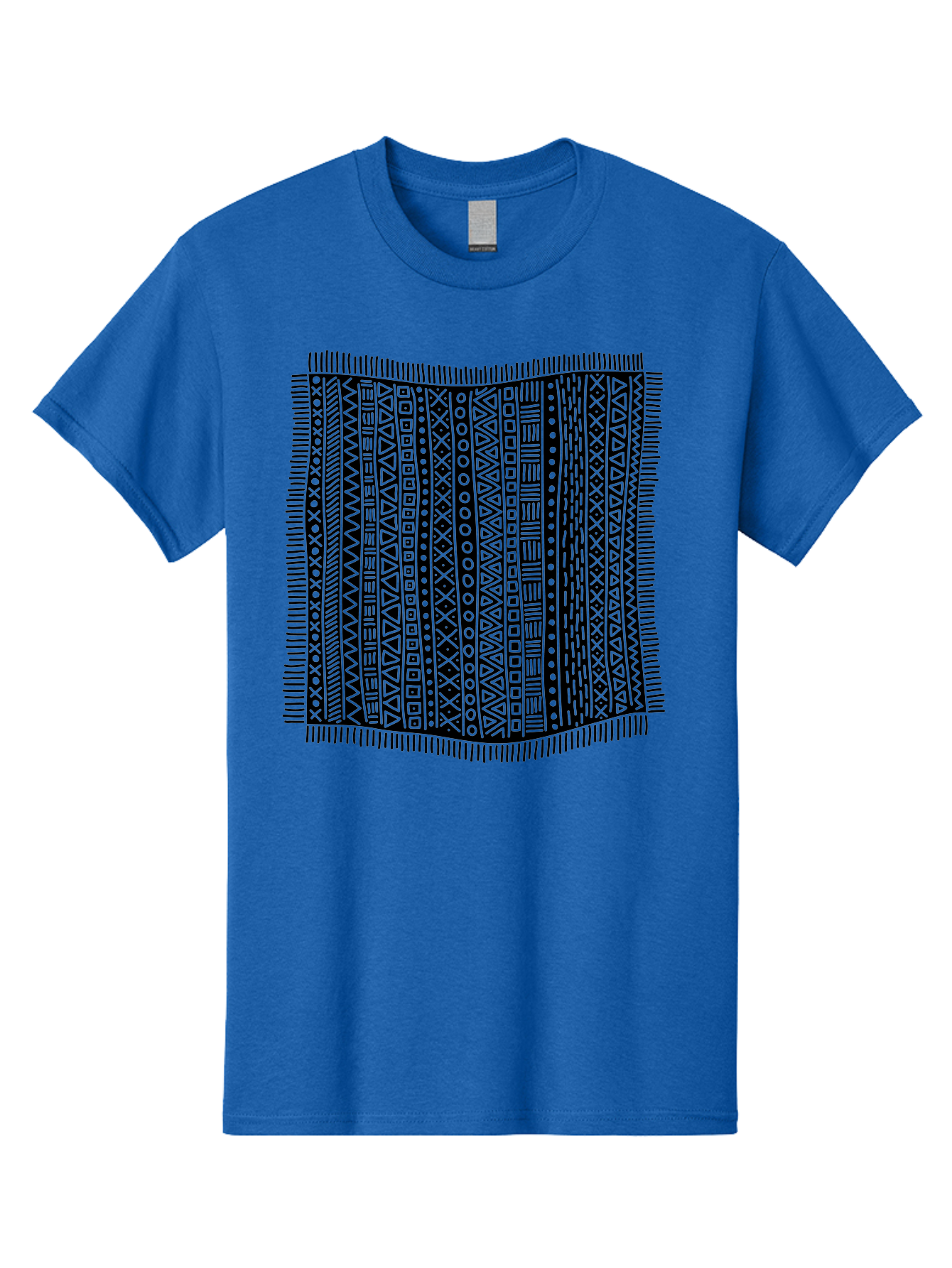 Geometric-Pattern Men'S Graphic Tee, 100% Cotton, Comfortable Casual Summer Wear, Machine Washable, Geometric Shapes, Tribal Patterns, Abstract Design, Ethnic Motifs, Traditional Textiles, Cultural Heritage, Symbolic Elements Aac214 23