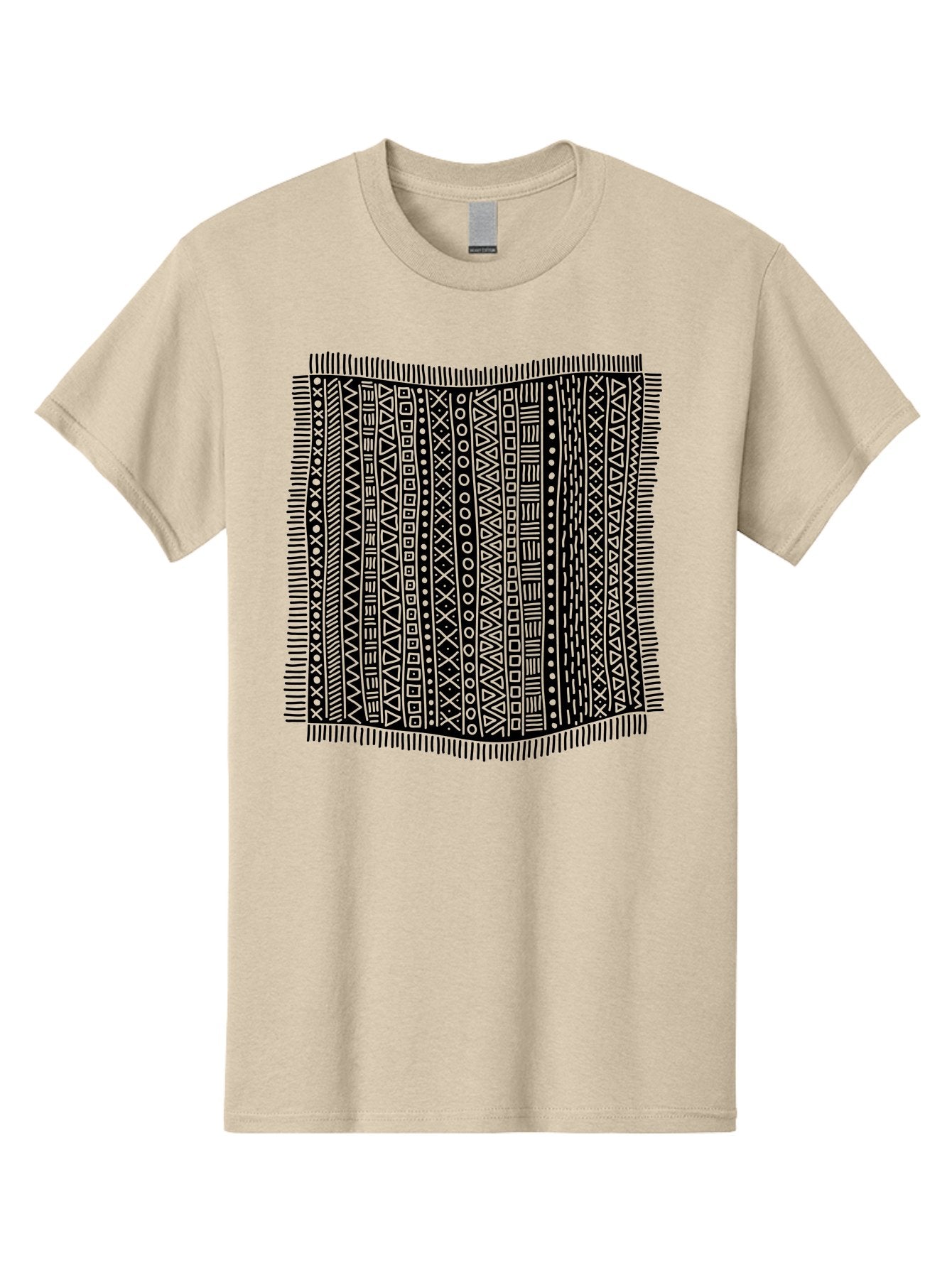 Geometric-Pattern Men'S Graphic Tee, 100% Cotton, Comfortable Casual Summer Wear, Machine Washable, Geometric Shapes, Tribal Patterns, Abstract Design, Ethnic Motifs, Traditional Textiles, Cultural Heritage, Symbolic Elements Aac214 9