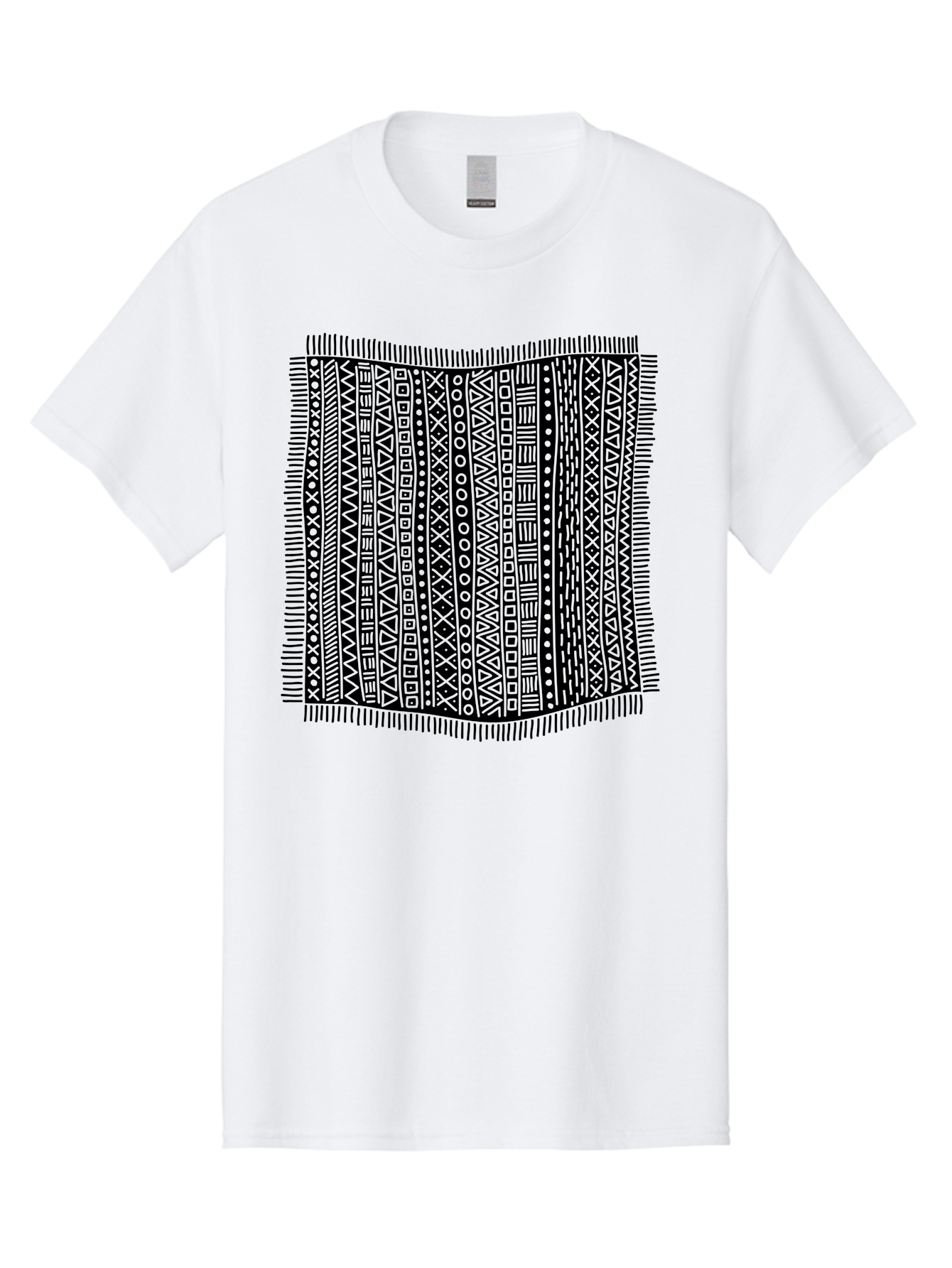 Geometric-Pattern Men'S Graphic Tee, 100% Cotton, Comfortable Casual Summer Wear, Machine Washable, Geometric Shapes, Tribal Patterns, Abstract Design, Ethnic Motifs, Traditional Textiles, Cultural Heritage, Symbolic Elements Aac214 17