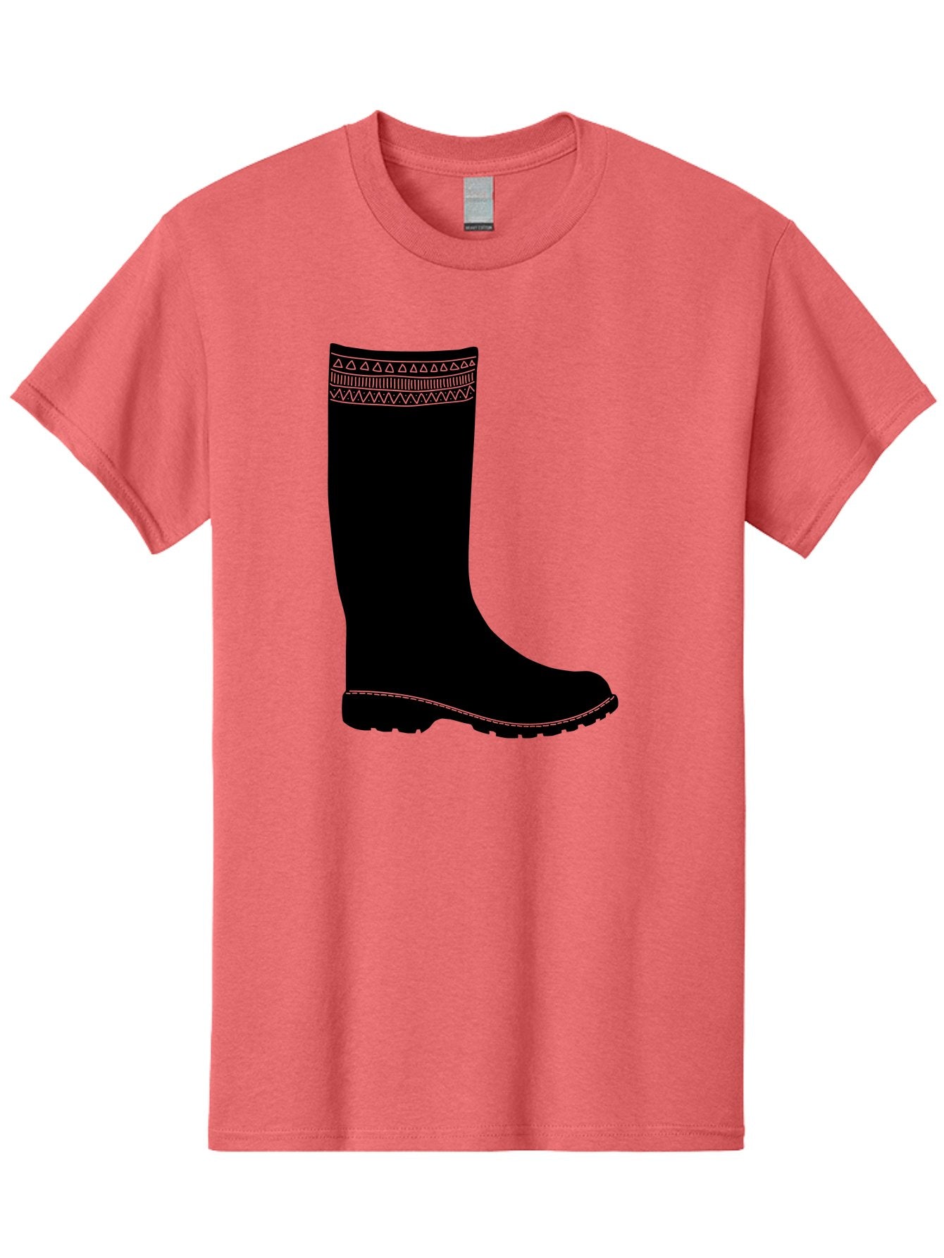 Knee-High-Boot Men'S Graphic Tee, 100% Cotton, Comfortable Casual Summer Wear, Machine Washable, Black Wellies, Knee-High Boots, Outdoor Gear, Gardening Boots, Waterproof Footwear, Rubber Boots, Country Style, Rural Fashion, Folk Design, Aac217 8