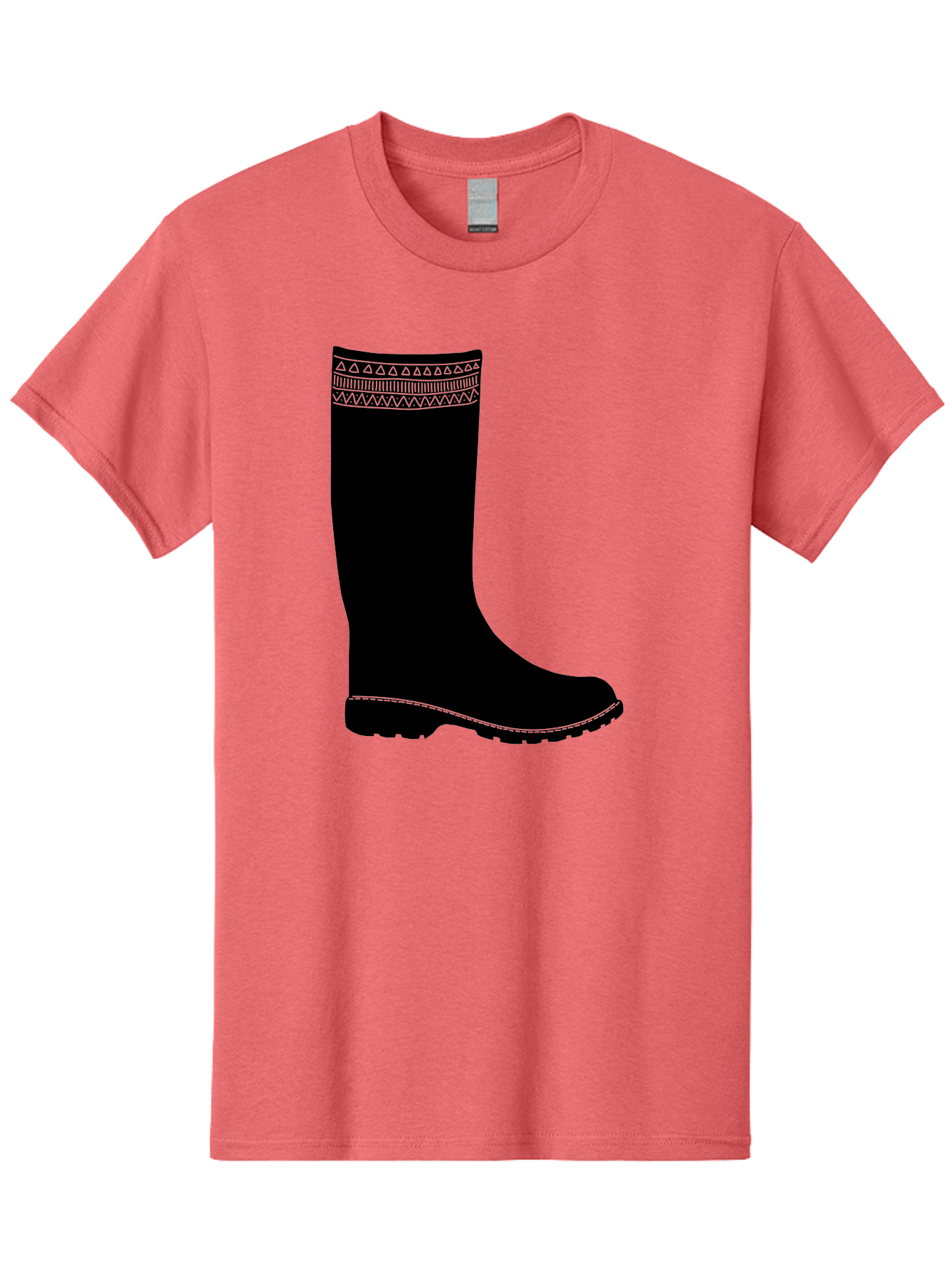 Knee-High-Boot Men'S Graphic Tee, 100% Cotton, Comfortable Casual Summer Wear, Machine Washable, Black Wellies, Knee-High Boots, Outdoor Gear, Gardening Boots, Waterproof Footwear, Rubber Boots, Country Style, Rural Fashion, Folk Design, Aac217 11