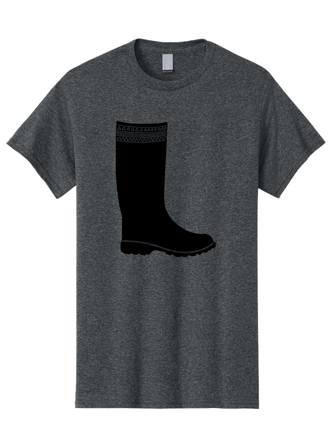 Knee-High-Boot Men'S Graphic Tee, 100% Cotton, Comfortable Casual Summer Wear, Machine Washable, Black Wellies, Knee-High Boots, Outdoor Gear, Gardening Boots, Waterproof Footwear, Rubber Boots, Country Style, Rural Fashion, Folk Design, Aac217 3