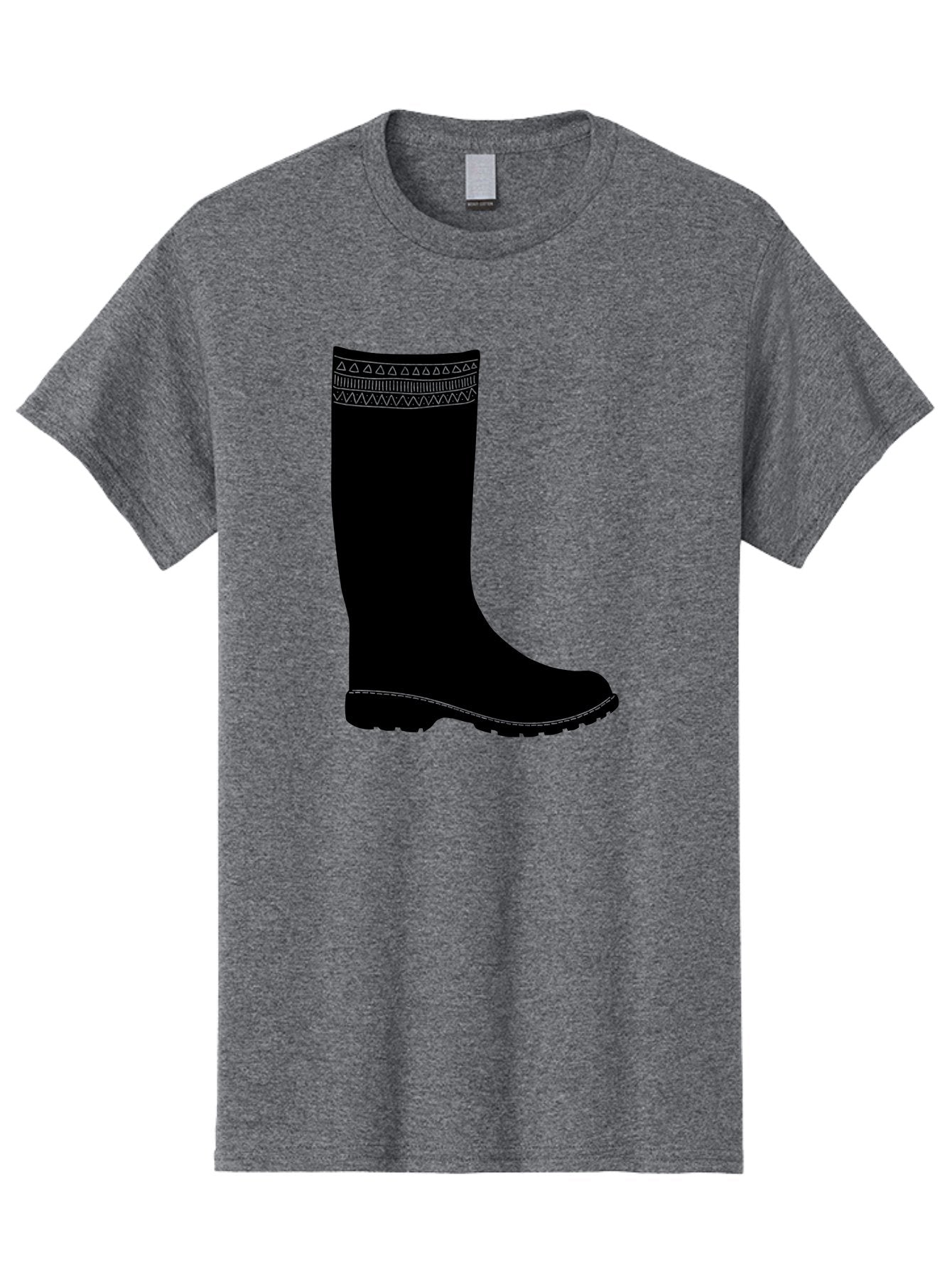 Knee-High-Boot Men'S Graphic Tee, 100% Cotton, Comfortable Casual Summer Wear, Machine Washable, Black Wellies, Knee-High Boots, Outdoor Gear, Gardening Boots, Waterproof Footwear, Rubber Boots, Country Style, Rural Fashion, Folk Design, Aac217 4