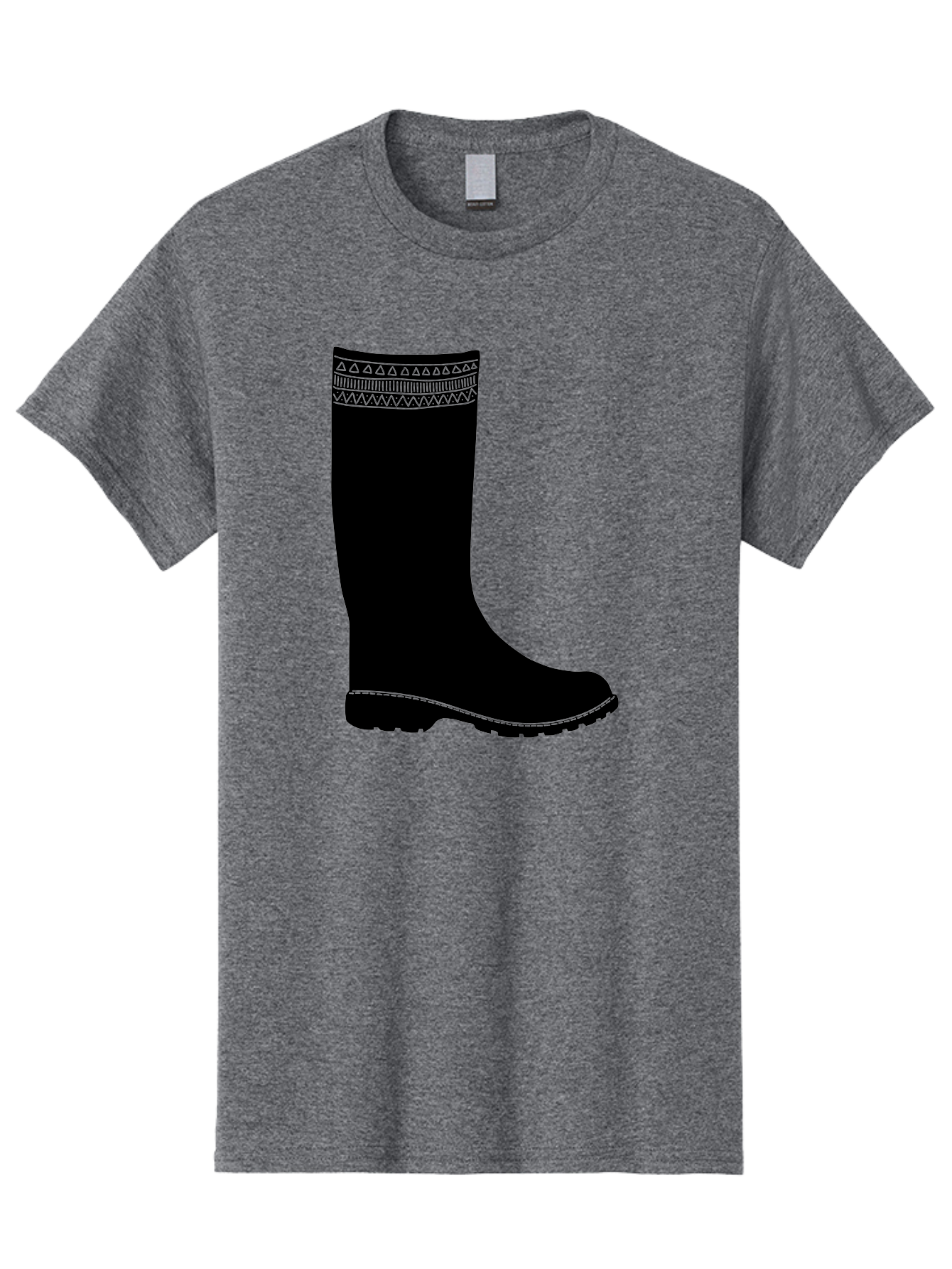 Knee-High-Boot Men'S Graphic Tee, 100% Cotton, Comfortable Casual Summer Wear, Machine Washable, Black Wellies, Knee-High Boots, Outdoor Gear, Gardening Boots, Waterproof Footwear, Rubber Boots, Country Style, Rural Fashion, Folk Design, Aac217 23