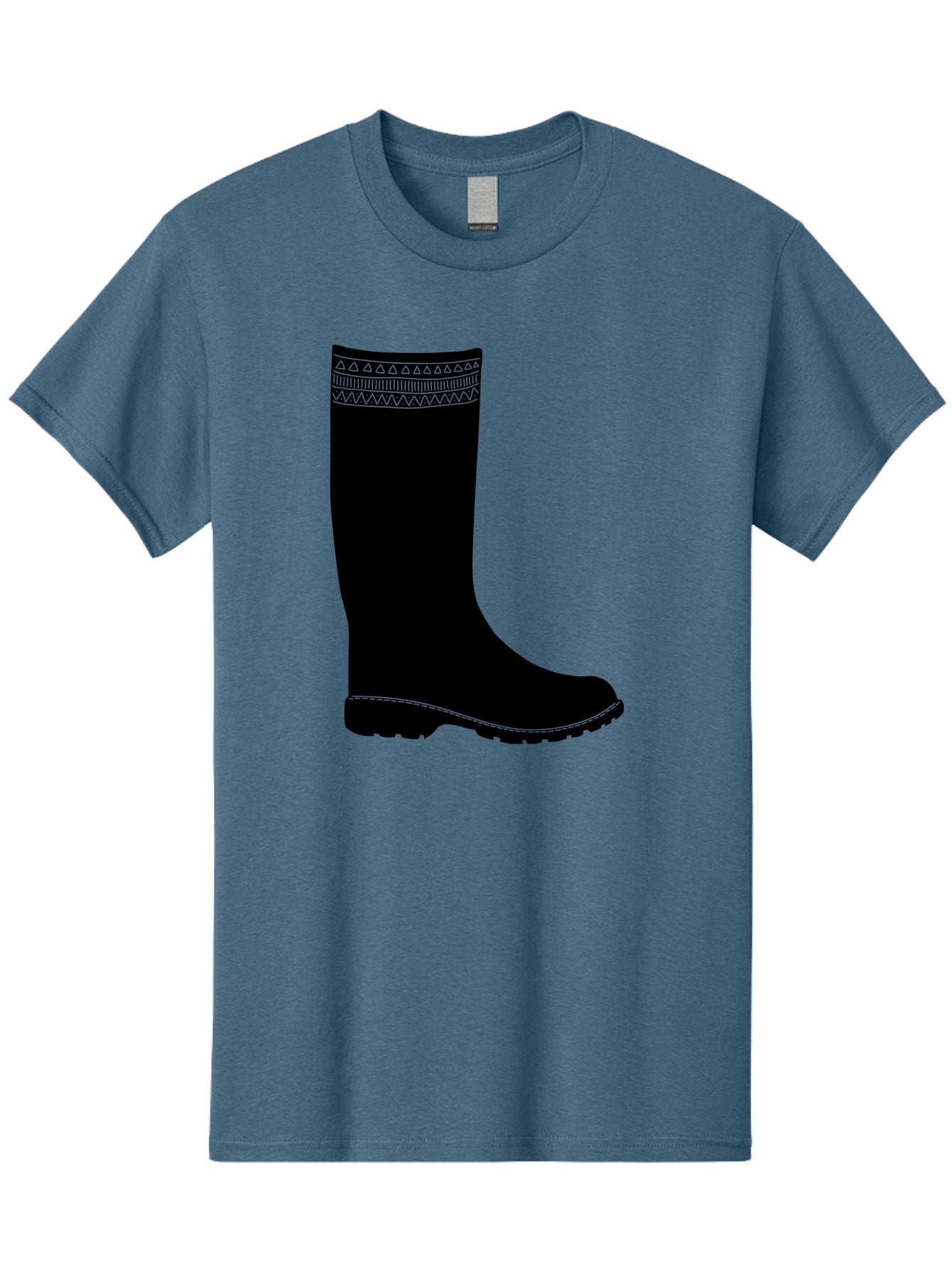 Knee-High-Boot Men'S Graphic Tee, 100% Cotton, Comfortable Casual Summer Wear, Machine Washable, Black Wellies, Knee-High Boots, Outdoor Gear, Gardening Boots, Waterproof Footwear, Rubber Boots, Country Style, Rural Fashion, Folk Design, Aac217 9