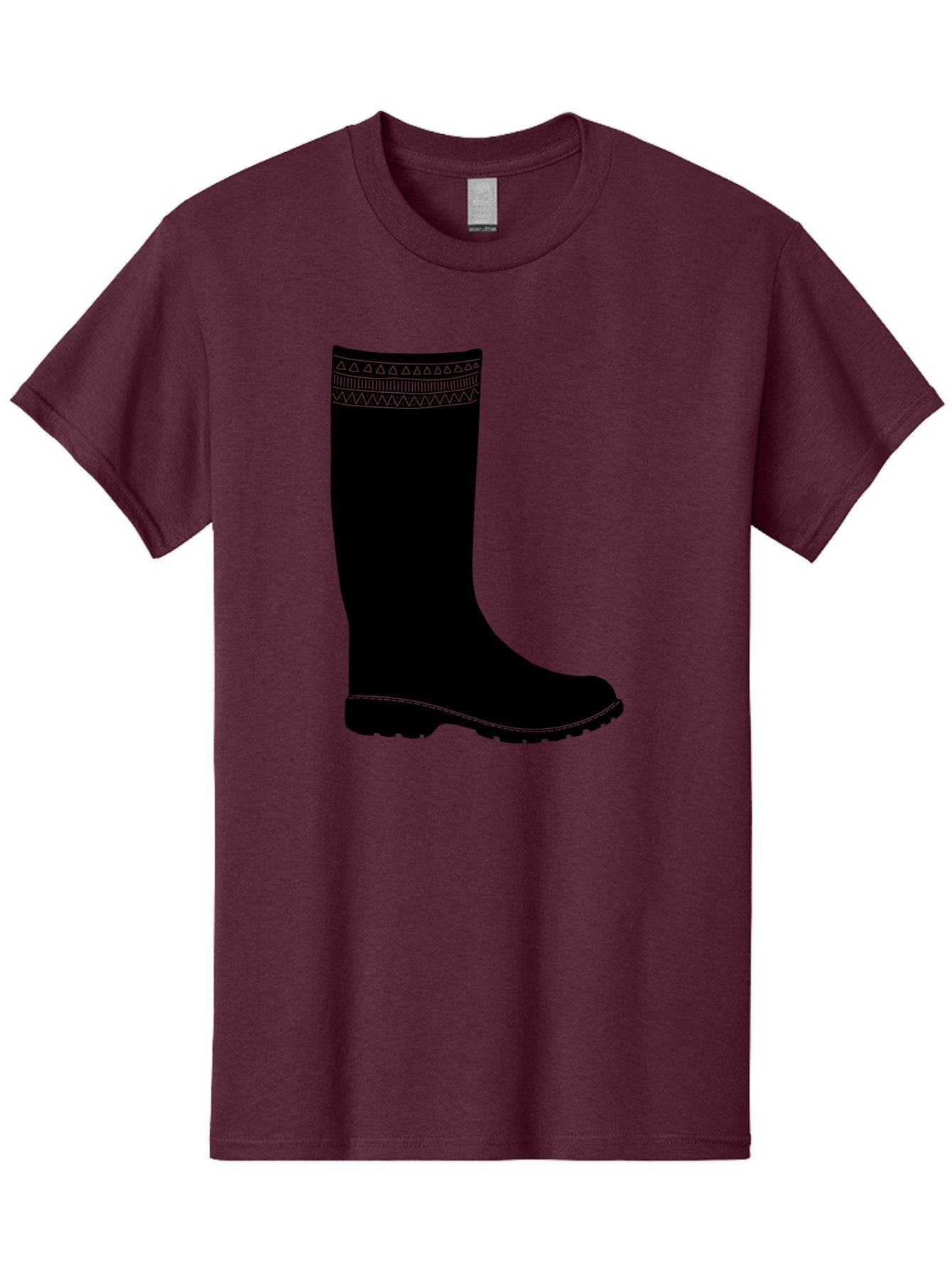 Knee-High-Boot Men'S Graphic Tee, 100% Cotton, Comfortable Casual Summer Wear, Machine Washable, Black Wellies, Knee-High Boots, Outdoor Gear, Gardening Boots, Waterproof Footwear, Rubber Boots, Country Style, Rural Fashion, Folk Design, Aac217