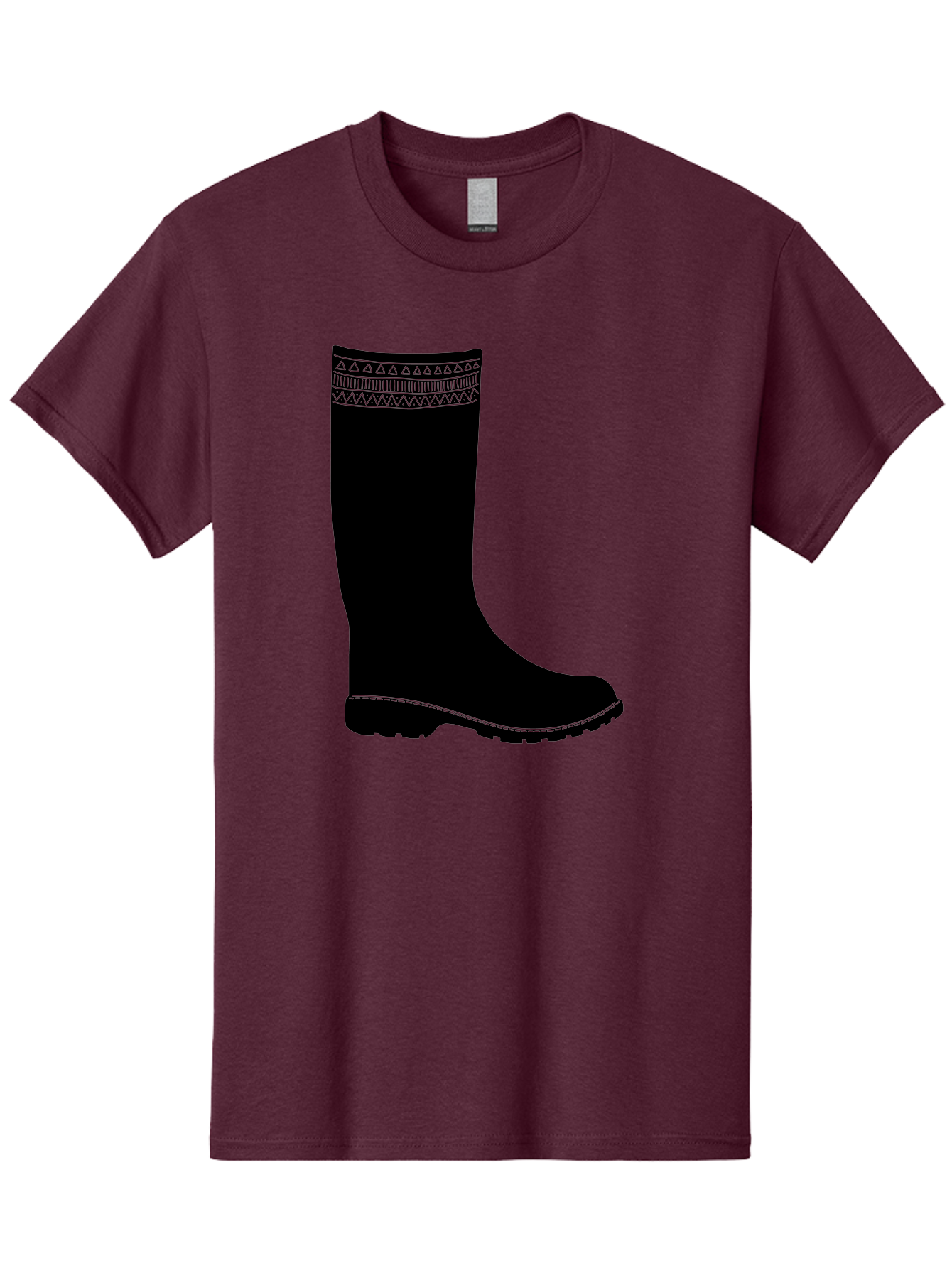 Knee-High-Boot Men'S Graphic Tee, 100% Cotton, Comfortable Casual Summer Wear, Machine Washable, Black Wellies, Knee-High Boots, Outdoor Gear, Gardening Boots, Waterproof Footwear, Rubber Boots, Country Style, Rural Fashion, Folk Design, Aac217 21