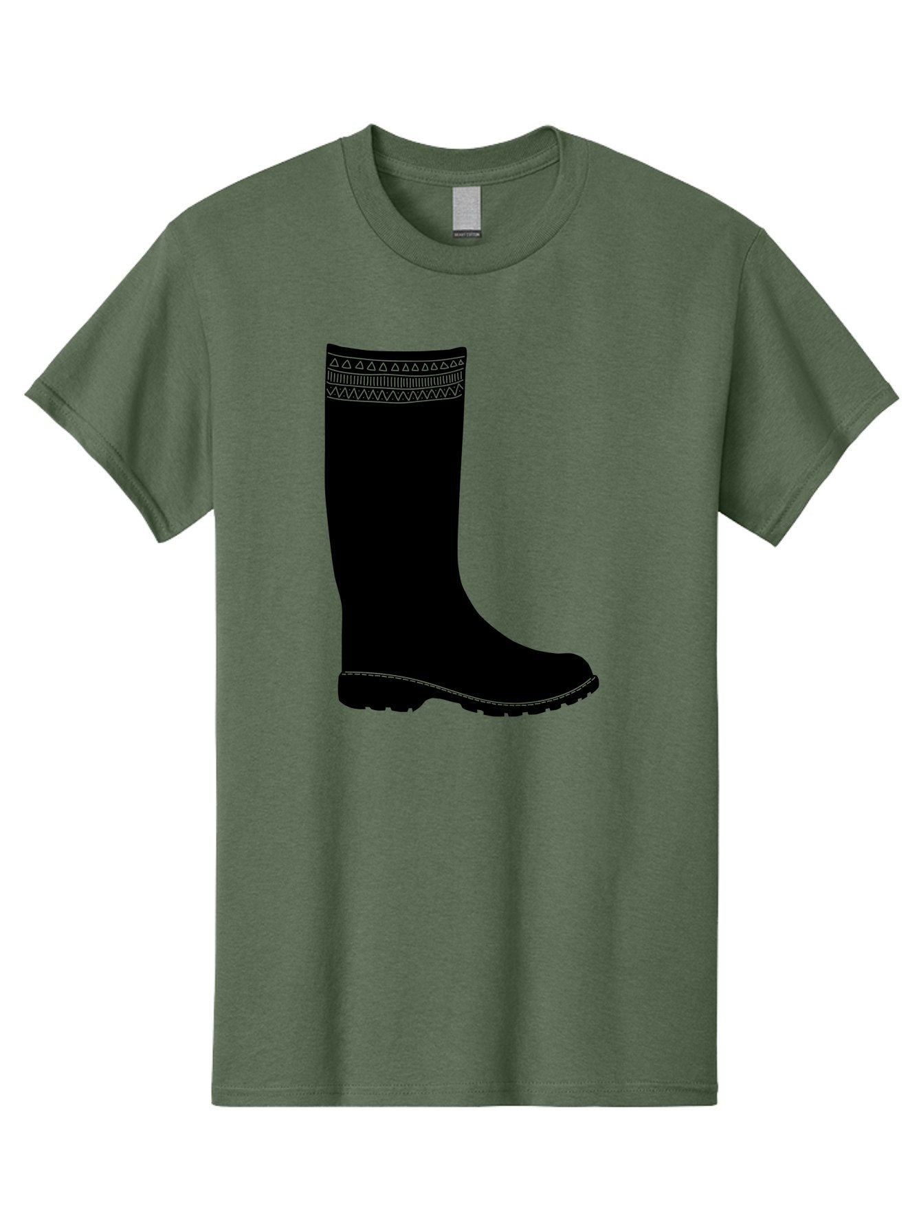 Knee-High-Boot Men'S Graphic Tee, 100% Cotton, Comfortable Casual Summer Wear, Machine Washable, Black Wellies, Knee-High Boots, Outdoor Gear, Gardening Boots, Waterproof Footwear, Rubber Boots, Country Style, Rural Fashion, Folk Design, Aac217 6