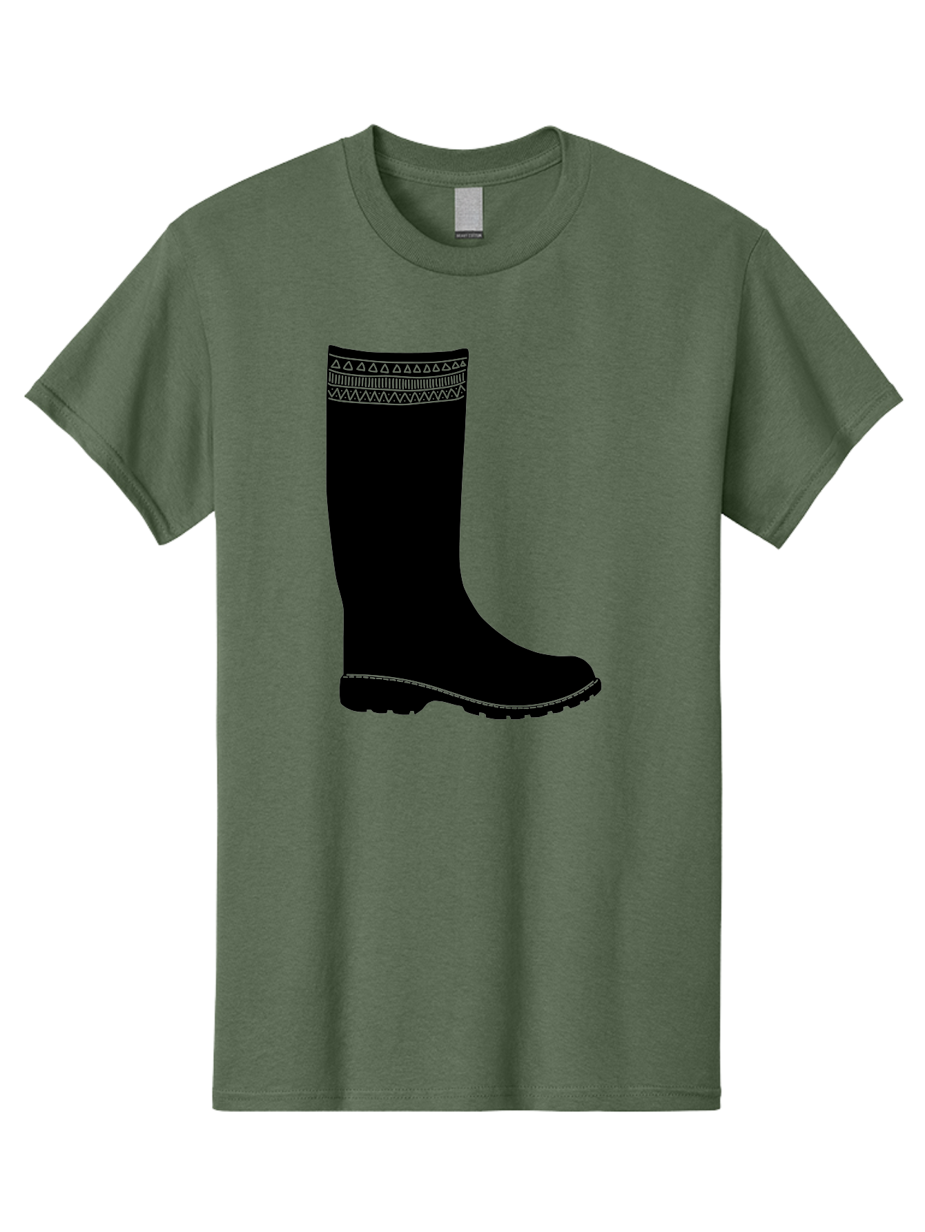 Knee-High-Boot Men'S Graphic Tee, 100% Cotton, Comfortable Casual Summer Wear, Machine Washable, Black Wellies, Knee-High Boots, Outdoor Gear, Gardening Boots, Waterproof Footwear, Rubber Boots, Country Style, Rural Fashion, Folk Design, Aac217 13