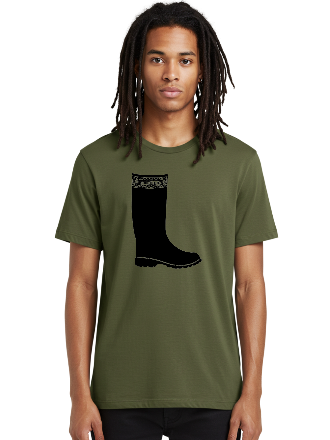 Knee-High-Boot Men'S Graphic Tee, 100% Cotton, Comfortable Casual Summer Wear, Machine Washable, Black Wellies, Knee-High Boots, Outdoor Gear, Gardening Boots, Waterproof Footwear, Rubber Boots, Country Style, Rural Fashion, Folk Design, Aac217 14