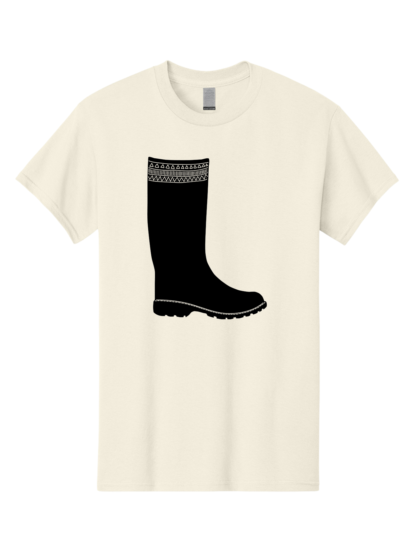 Knee-High-Boot Men'S Graphic Tee, 100% Cotton, Comfortable Casual Summer Wear, Machine Washable, Black Wellies, Knee-High Boots, Outdoor Gear, Gardening Boots, Waterproof Footwear, Rubber Boots, Country Style, Rural Fashion, Folk Design, Aac217 5