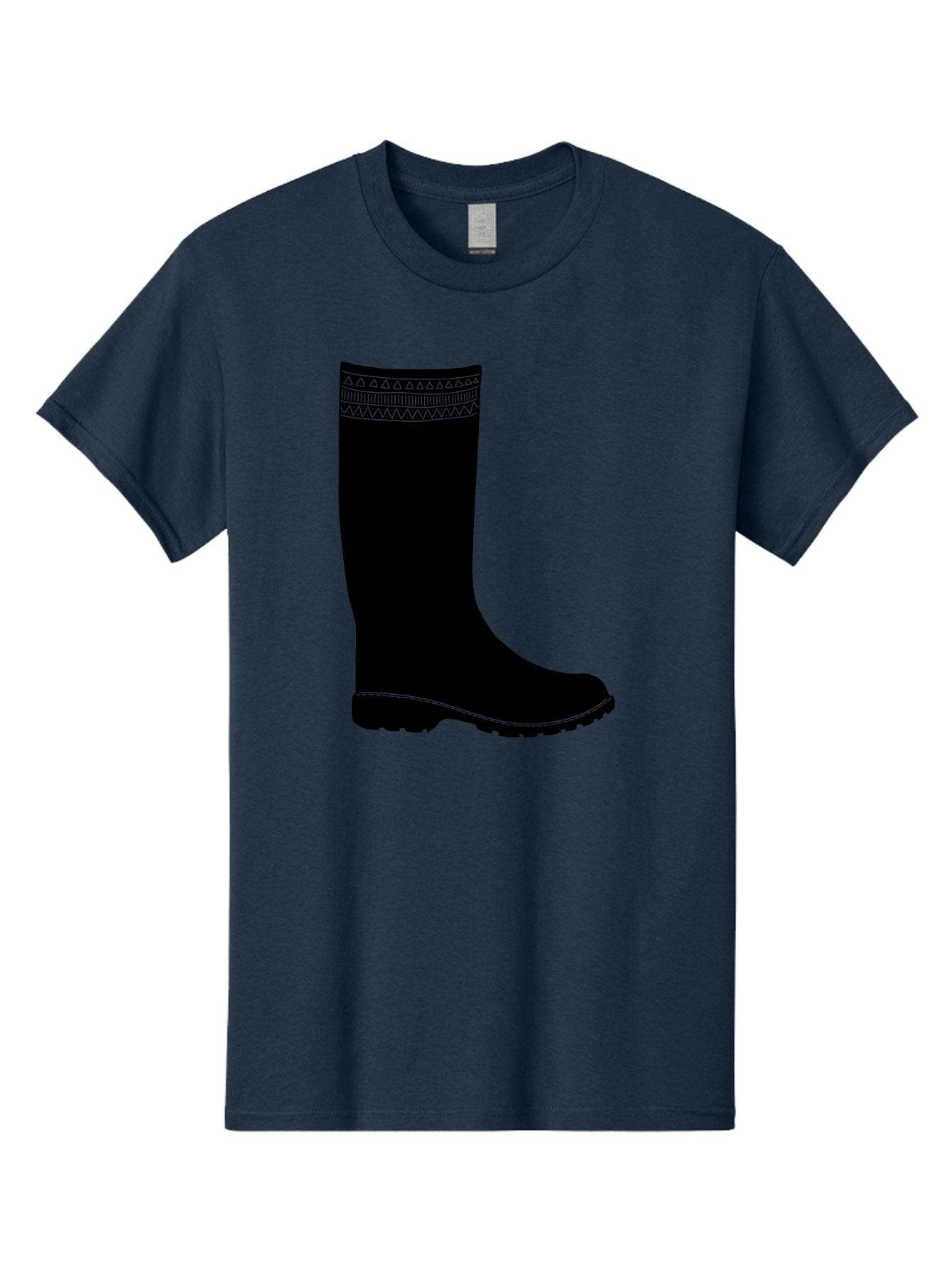 Knee-High-Boot Men'S Graphic Tee, 100% Cotton, Comfortable Casual Summer Wear, Machine Washable, Black Wellies, Knee-High Boots, Outdoor Gear, Gardening Boots, Waterproof Footwear, Rubber Boots, Country Style, Rural Fashion, Folk Design, Aac217 7