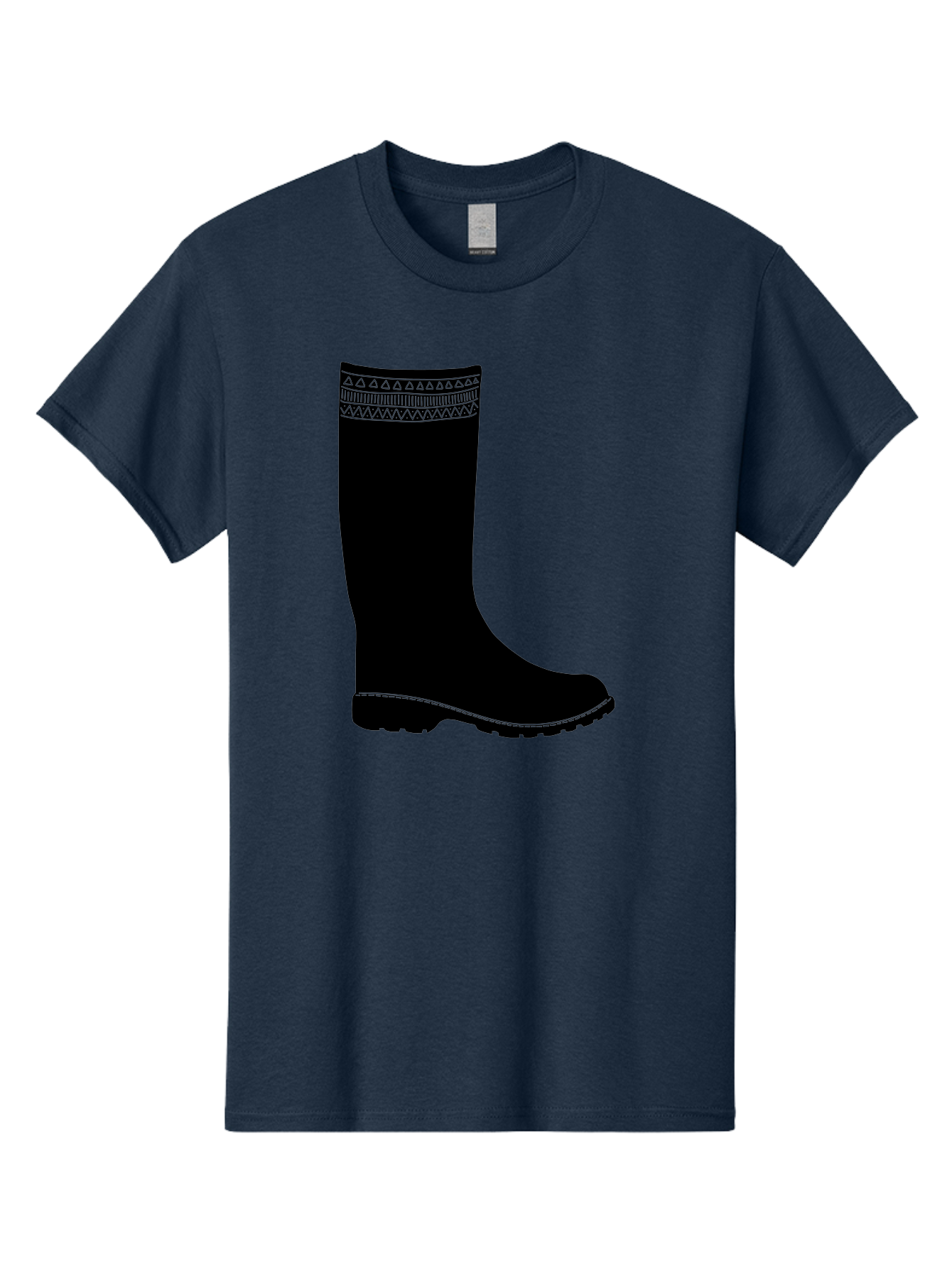 Knee-High-Boot Men'S Graphic Tee, 100% Cotton, Comfortable Casual Summer Wear, Machine Washable, Black Wellies, Knee-High Boots, Outdoor Gear, Gardening Boots, Waterproof Footwear, Rubber Boots, Country Style, Rural Fashion, Folk Design, Aac217 25