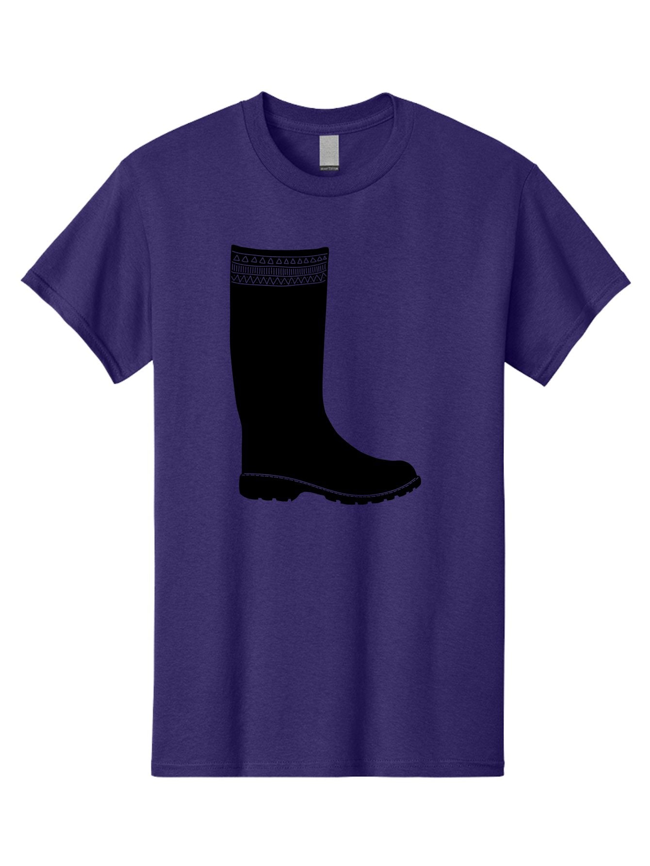 Knee-High-Boot Men'S Graphic Tee, 100% Cotton, Comfortable Casual Summer Wear, Machine Washable, Black Wellies, Knee-High Boots, Outdoor Gear, Gardening Boots, Waterproof Footwear, Rubber Boots, Country Style, Rural Fashion, Folk Design, Aac217