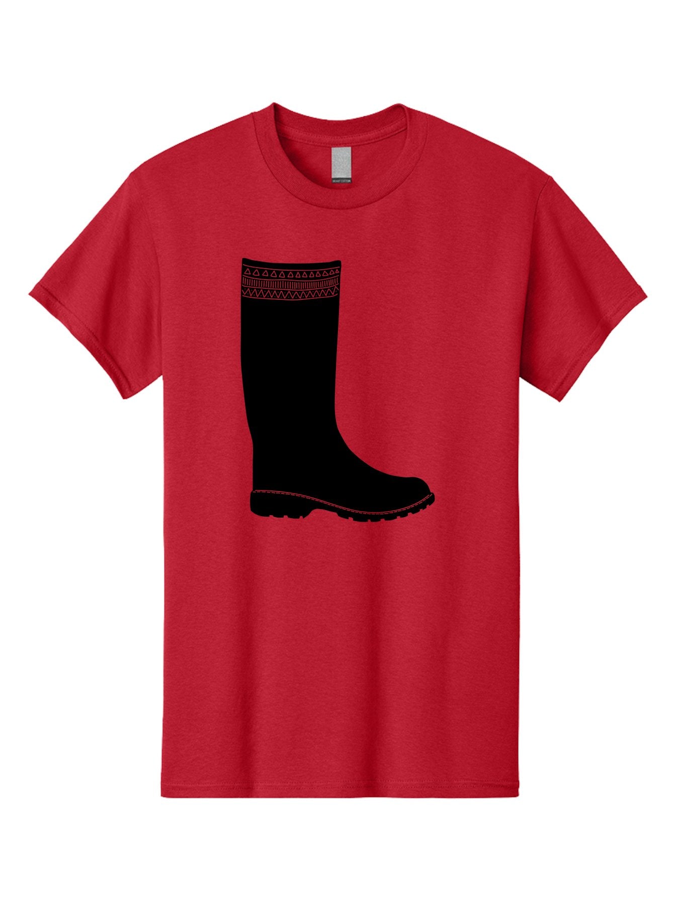 Knee-High-Boot Men'S Graphic Tee, 100% Cotton, Comfortable Casual Summer Wear, Machine Washable, Black Wellies, Knee-High Boots, Outdoor Gear, Gardening Boots, Waterproof Footwear, Rubber Boots, Country Style, Rural Fashion, Folk Design, Aac217 11