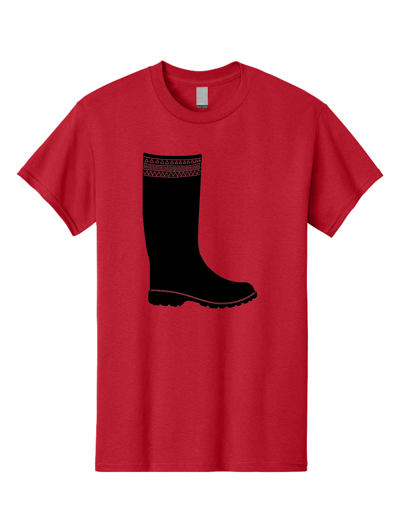 Knee-High-Boot Men'S Graphic Tee, 100% Cotton, Comfortable Casual Summer Wear, Machine Washable, Black Wellies, Knee-High Boots, Outdoor Gear, Gardening Boots, Waterproof Footwear, Rubber Boots, Country Style, Rural Fashion, Folk Design, Aac217 7