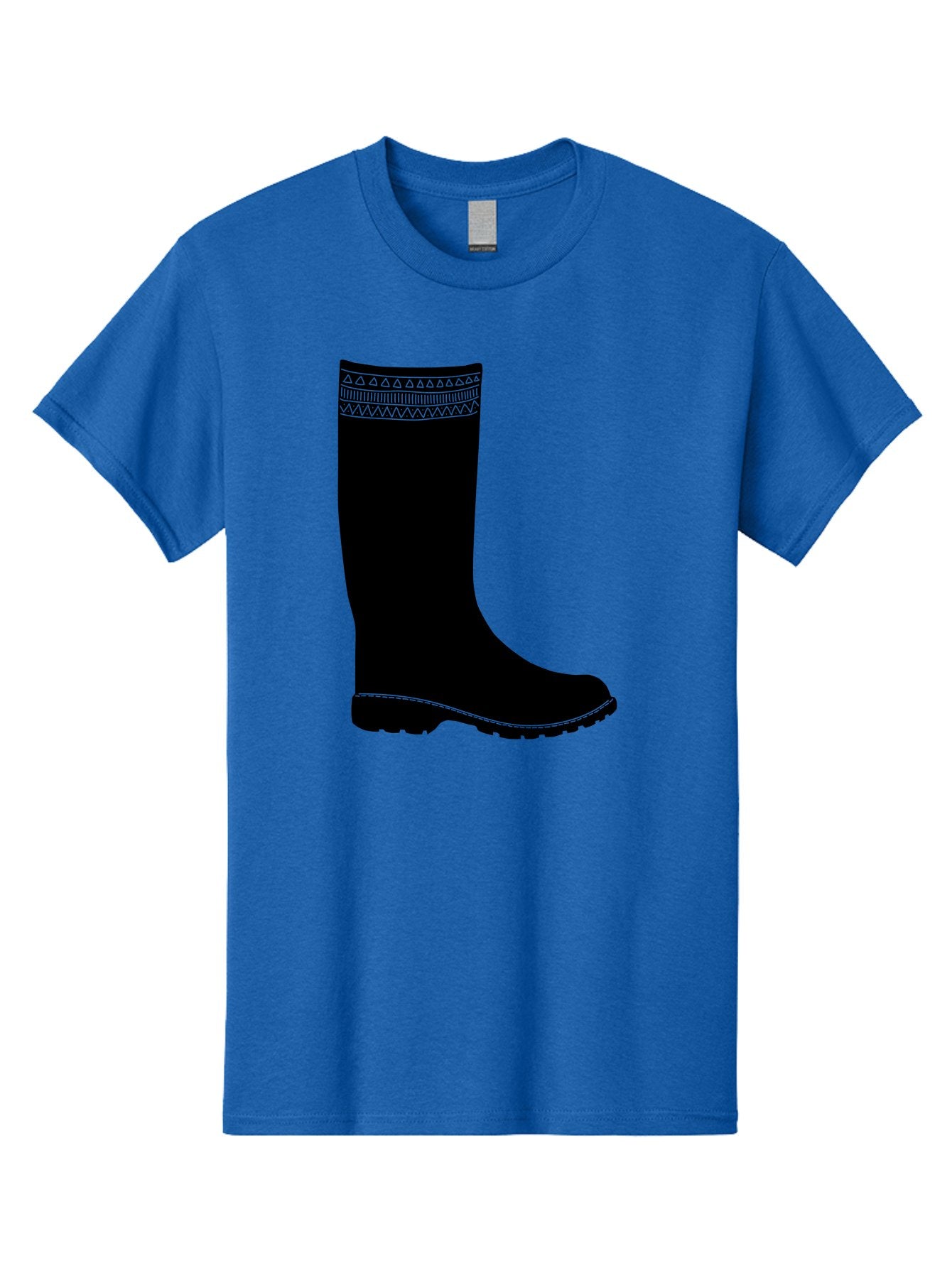 Knee-High-Boot Men'S Graphic Tee, 100% Cotton, Comfortable Casual Summer Wear, Machine Washable, Black Wellies, Knee-High Boots, Outdoor Gear, Gardening Boots, Waterproof Footwear, Rubber Boots, Country Style, Rural Fashion, Folk Design, Aac217 5