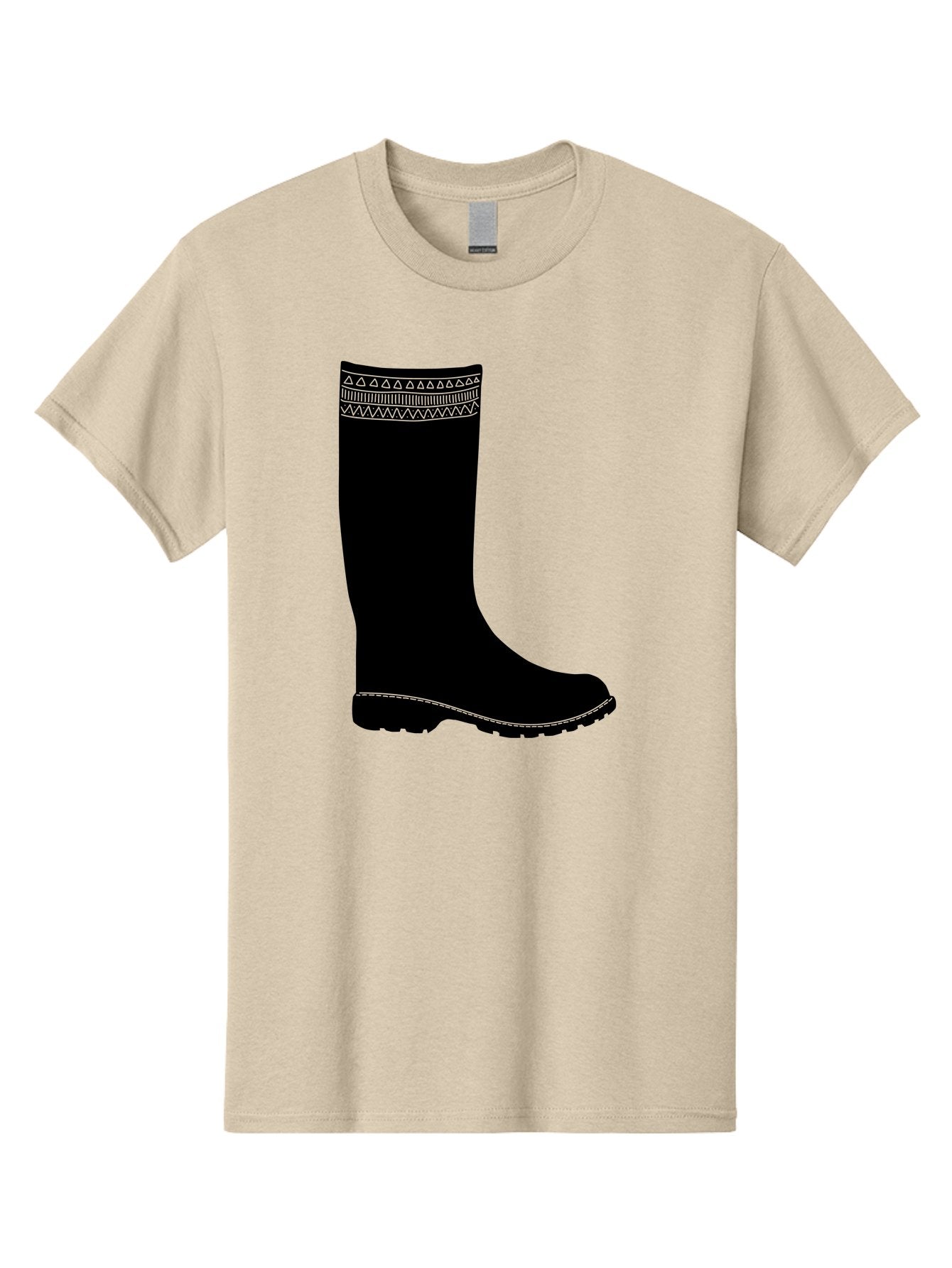 Knee-High-Boot Men'S Graphic Tee, 100% Cotton, Comfortable Casual Summer Wear, Machine Washable, Black Wellies, Knee-High Boots, Outdoor Gear, Gardening Boots, Waterproof Footwear, Rubber Boots, Country Style, Rural Fashion, Folk Design, Aac217 15