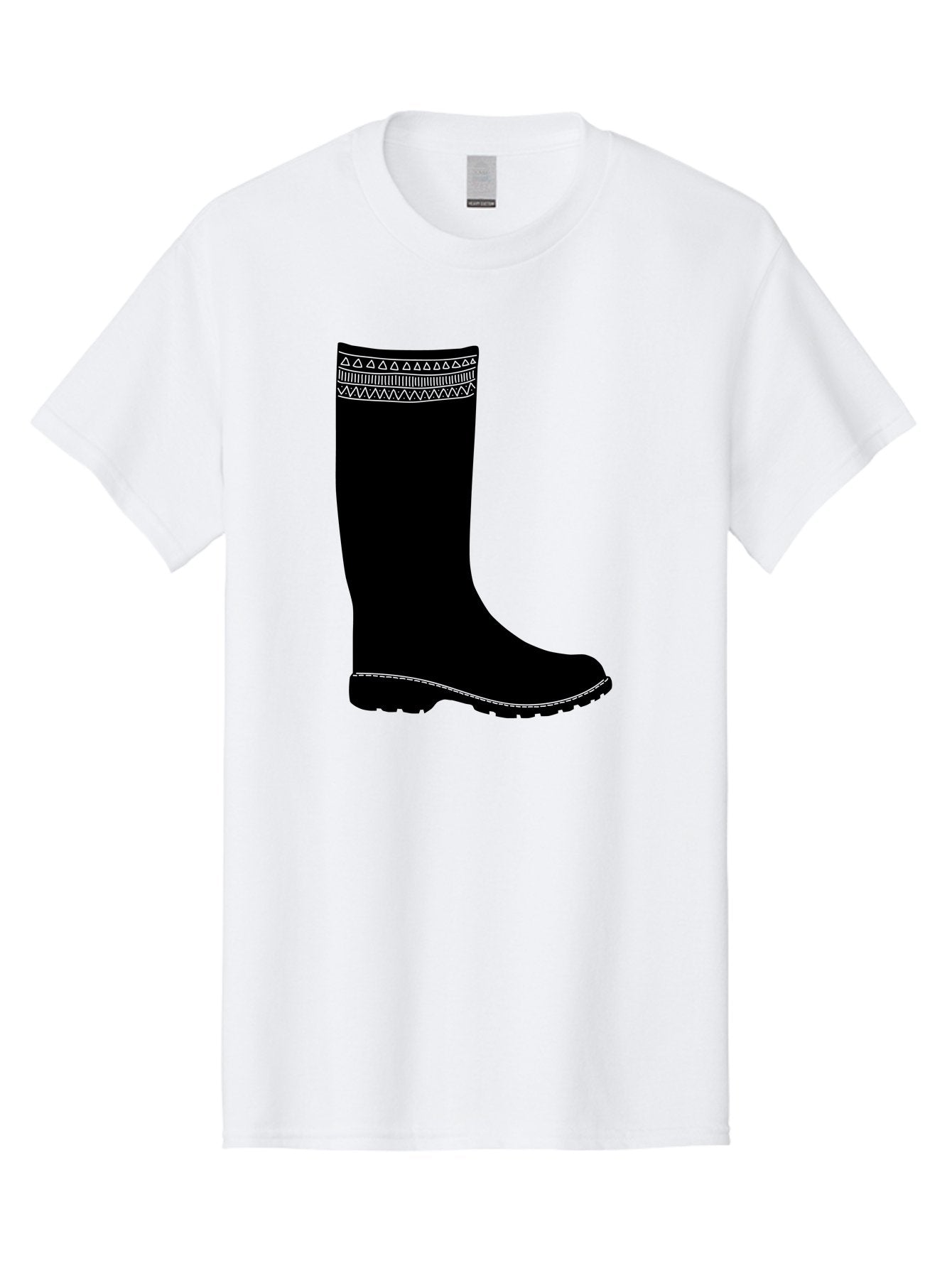 Knee-High-Boot Men'S Graphic Tee, 100% Cotton, Comfortable Casual Summer Wear, Machine Washable, Black Wellies, Knee-High Boots, Outdoor Gear, Gardening Boots, Waterproof Footwear, Rubber Boots, Country Style, Rural Fashion, Folk Design, Aac217 10