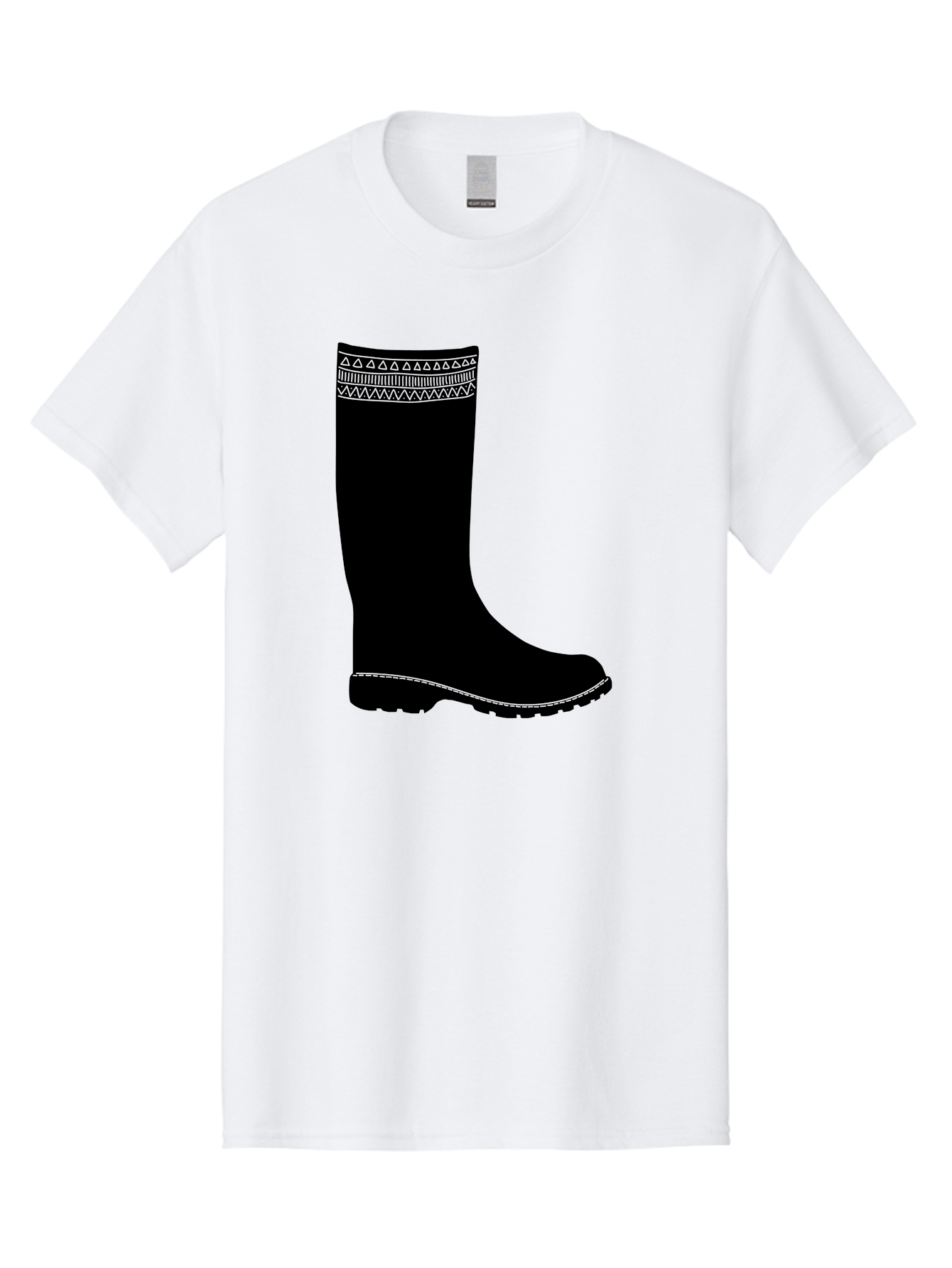 Knee-High-Boot Men'S Graphic Tee, 100% Cotton, Comfortable Casual Summer Wear, Machine Washable, Black Wellies, Knee-High Boots, Outdoor Gear, Gardening Boots, Waterproof Footwear, Rubber Boots, Country Style, Rural Fashion, Folk Design, Aac217 27