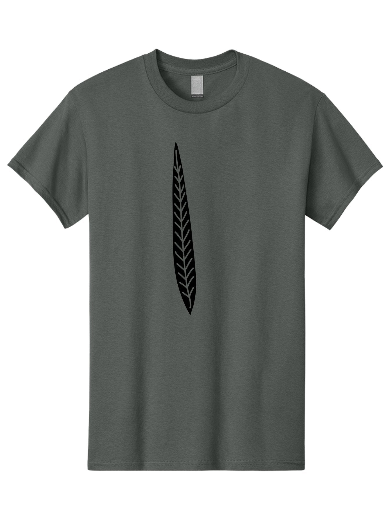 Leaf-Design Men'S Graphic Tee, 100% Cotton, Comfortable Casual Summer Wear, Machine Washable, Black Feather Silhouette, Symmetrical Design, Minimalist Art, Simple Shapes, Graphic Design Element, Vector Icon, Sharp Pointed Ends Aac218 14