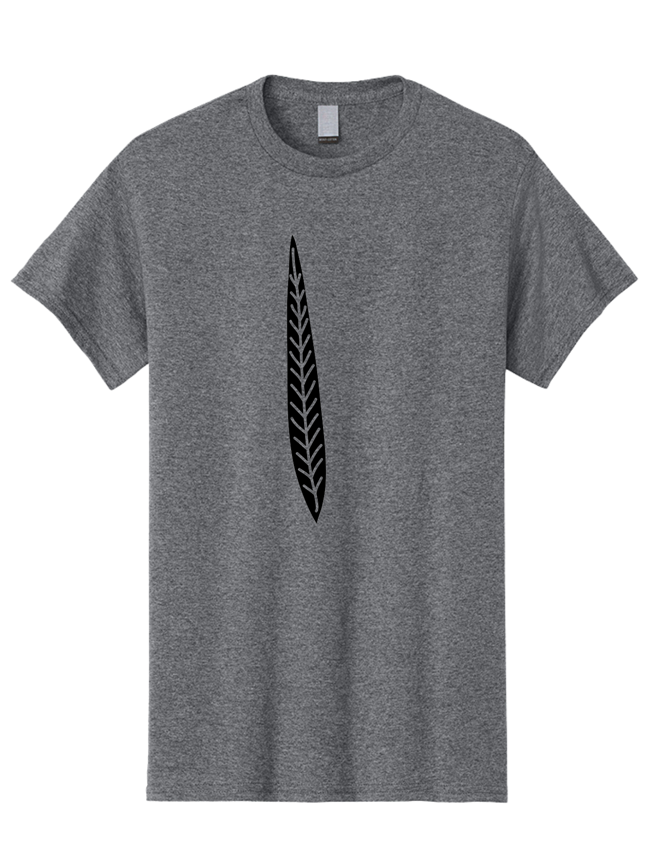 Leaf-Design Men'S Graphic Tee, 100% Cotton, Comfortable Casual Summer Wear, Machine Washable, Black Feather Silhouette, Symmetrical Design, Minimalist Art, Simple Shapes, Graphic Design Element, Vector Icon, Sharp Pointed Ends Aac218 13