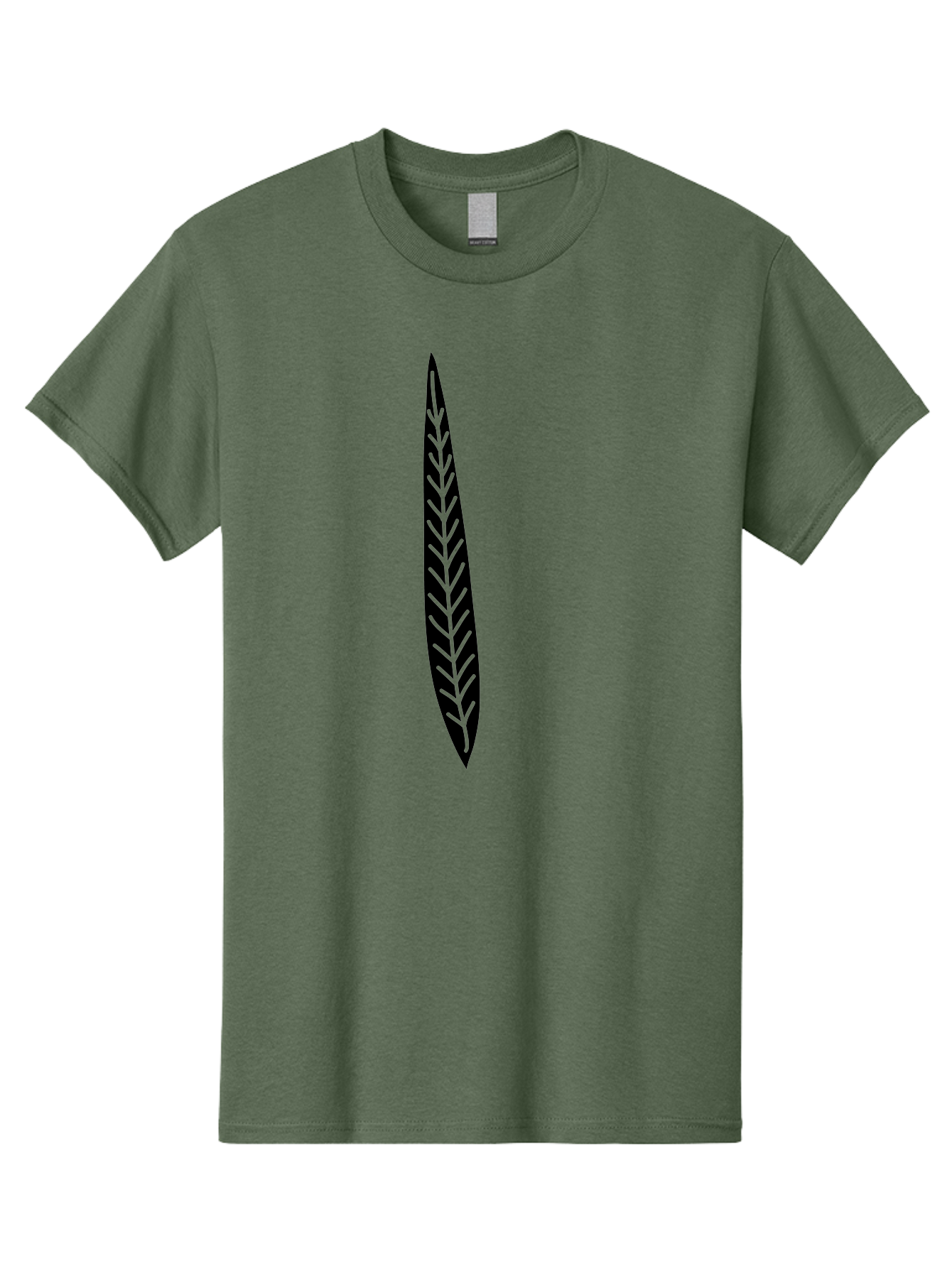 Leaf-Design Men'S Graphic Tee, 100% Cotton, Comfortable Casual Summer Wear, Machine Washable, Black Feather Silhouette, Symmetrical Design, Minimalist Art, Simple Shapes, Graphic Design Element, Vector Icon, Sharp Pointed Ends Aac218 9