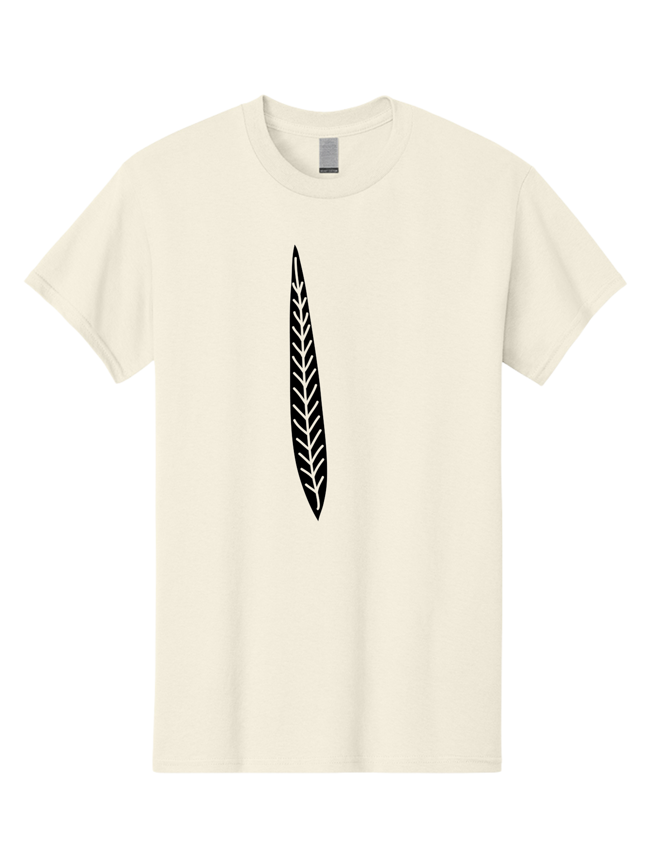 Leaf-Design Men'S Graphic Tee, 100% Cotton, Comfortable Casual Summer Wear, Machine Washable, Black Feather Silhouette, Symmetrical Design, Minimalist Art, Simple Shapes, Graphic Design Element, Vector Icon, Sharp Pointed Ends Aac218 7