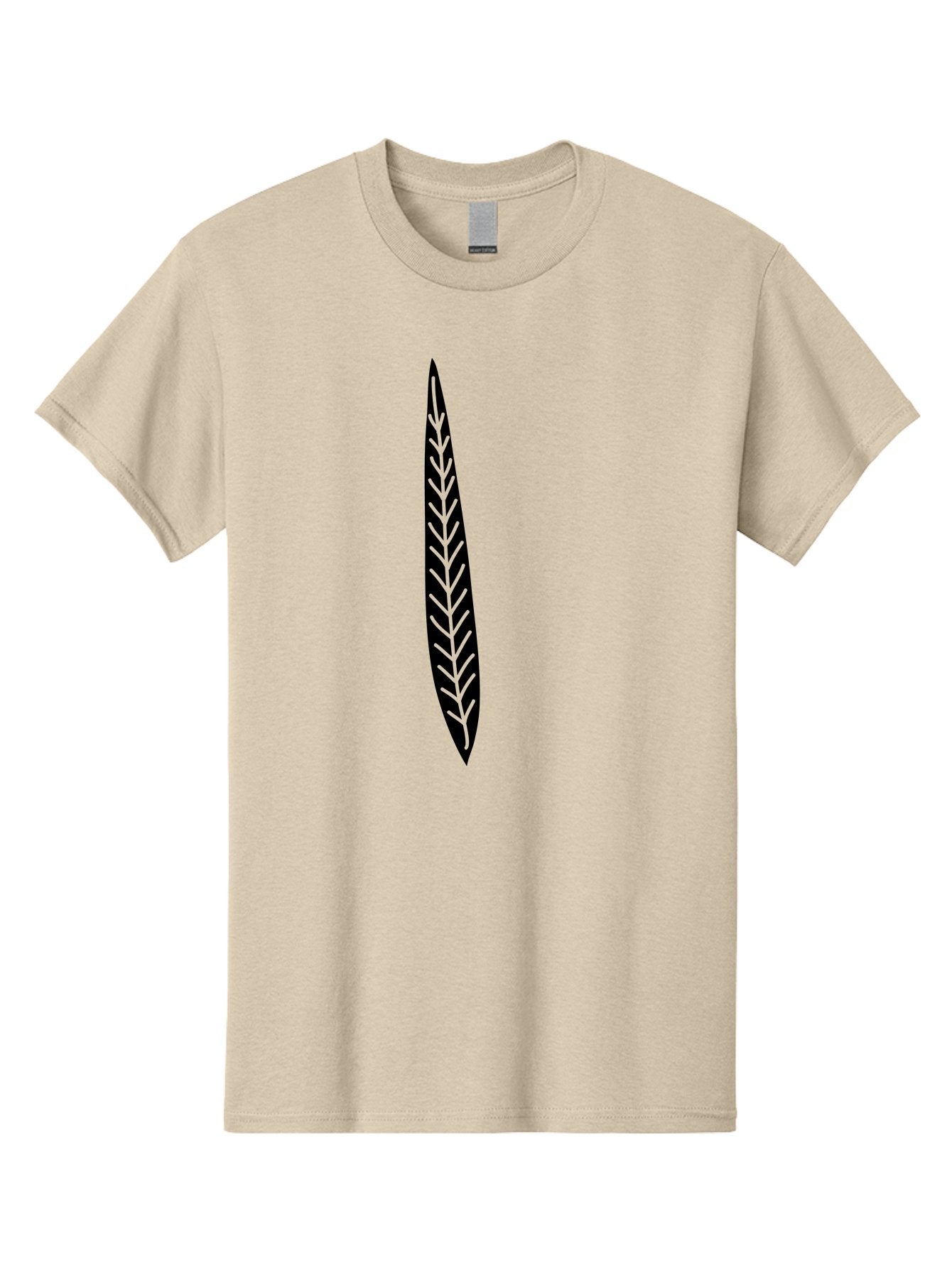 Leaf-Design Men'S Graphic Tee, 100% Cotton, Comfortable Casual Summer Wear, Machine Washable, Black Feather Silhouette, Symmetrical Design, Minimalist Art, Simple Shapes, Graphic Design Element, Vector Icon, Sharp Pointed Ends Aac218 13