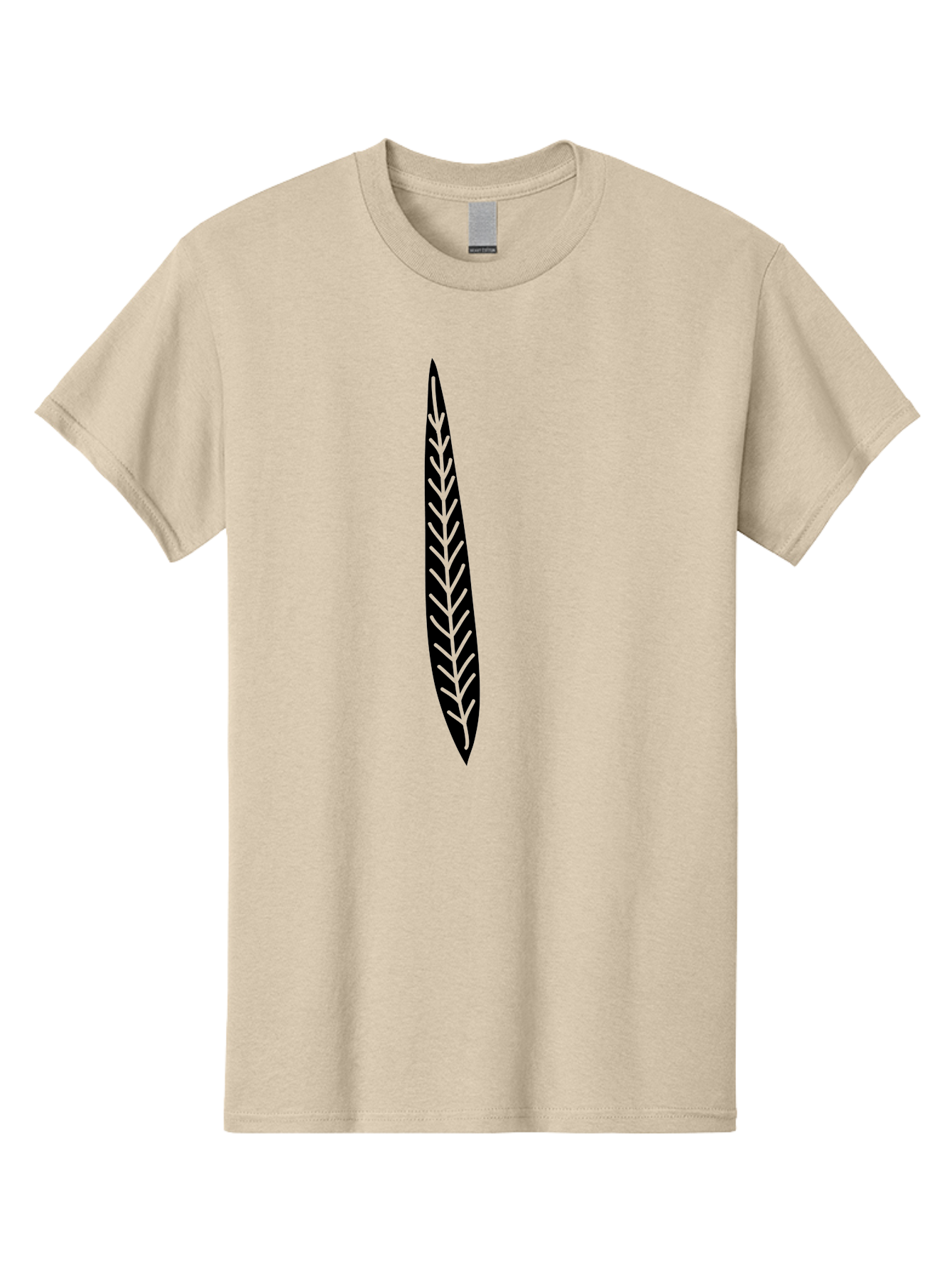 Leaf-Design Men'S Graphic Tee, 100% Cotton, Comfortable Casual Summer Wear, Machine Washable, Black Feather Silhouette, Symmetrical Design, Minimalist Art, Simple Shapes, Graphic Design Element, Vector Icon, Sharp Pointed Ends Aac218 29
