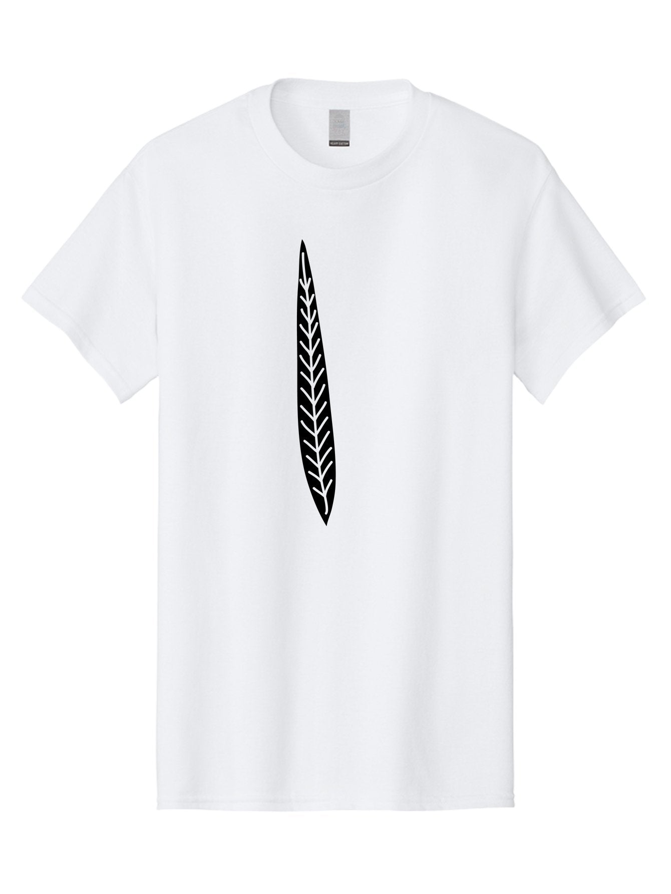 Leaf-Design Men'S Graphic Tee, 100% Cotton, Comfortable Casual Summer Wear, Machine Washable, Black Feather Silhouette, Symmetrical Design, Minimalist Art, Simple Shapes, Graphic Design Element, Vector Icon, Sharp Pointed Ends Aac218 15